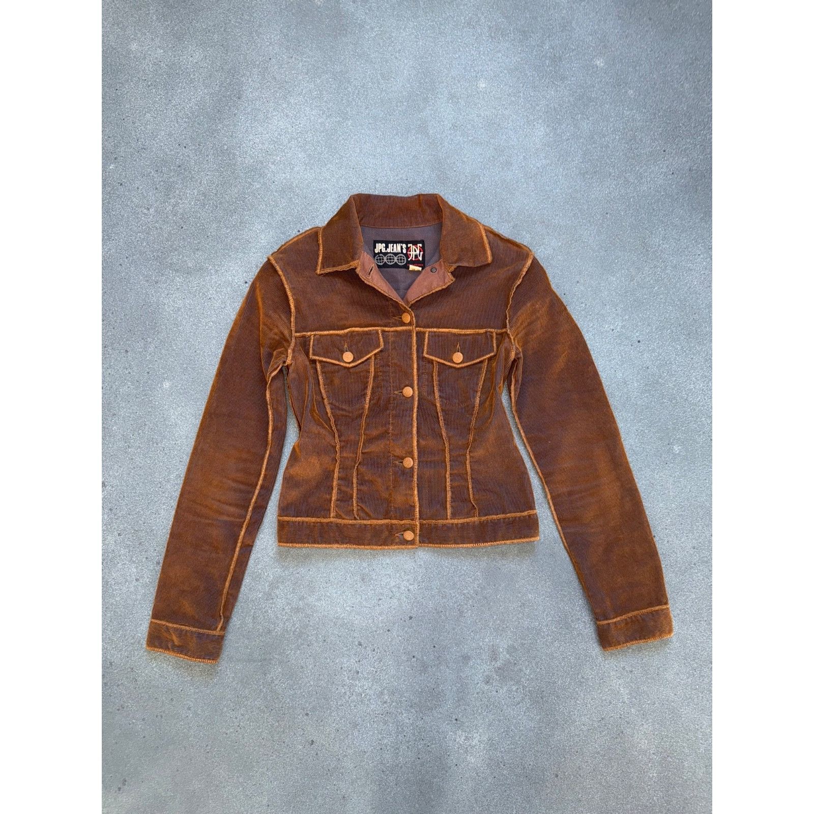 Jean Paul Gaultier Vintage Jean Paul Gaultier Rust Corduroy Blue Brown Jacket S Size S / US 4 / IT 40 - 11 Thumbnail
