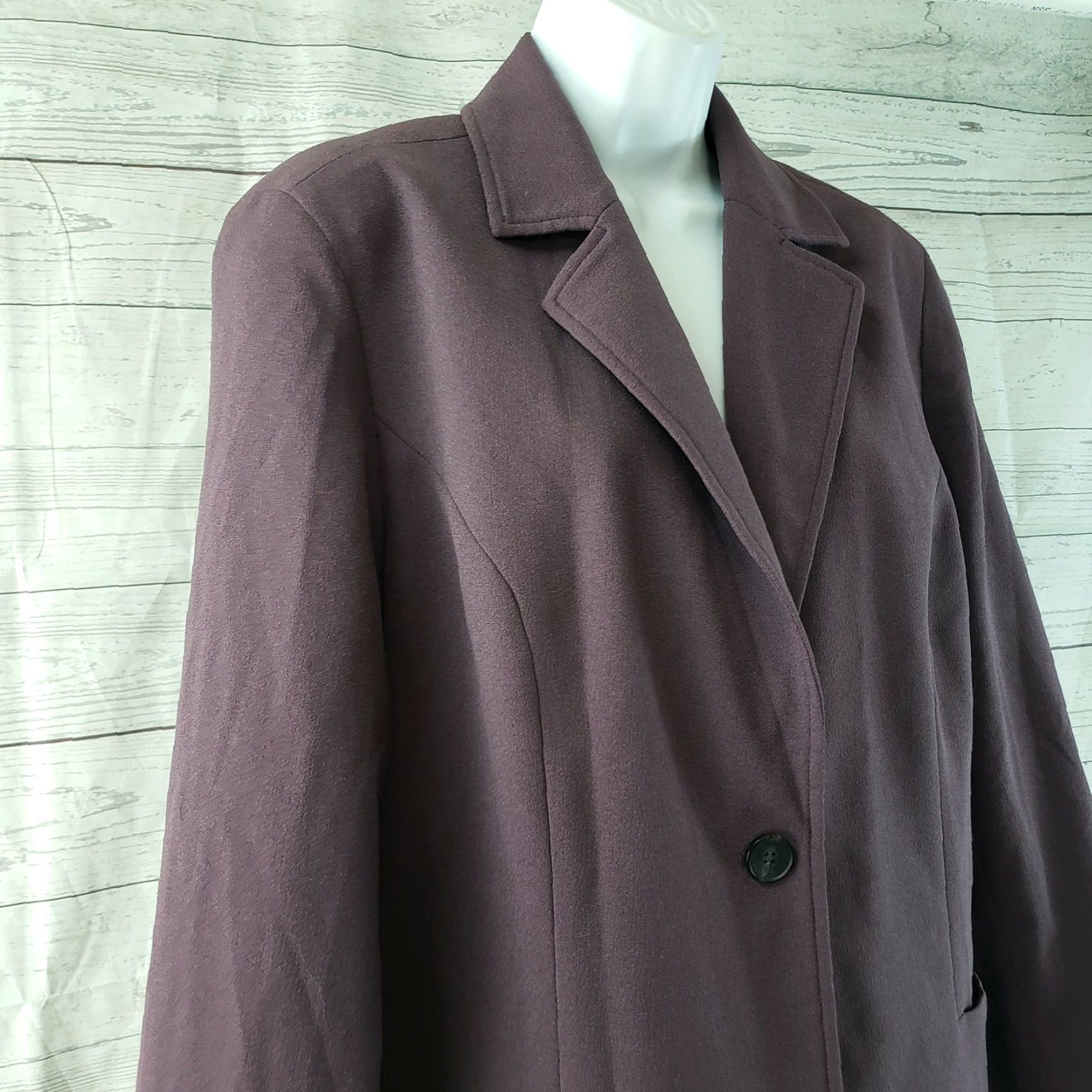 Coldwater Creek Coldwater Creek Womens Blazer Jacket 14 Purple Single Button Long Sleeve Size XL / US 12-14 / IT 48-50 - 3 Thumbnail