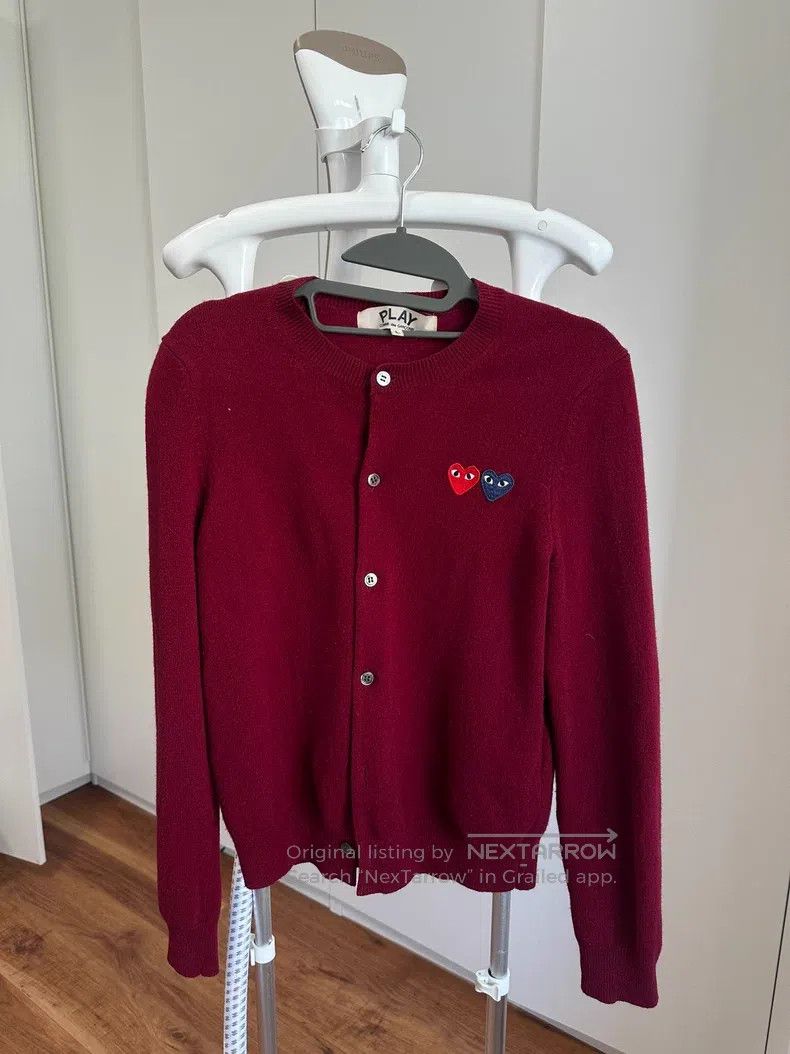 Comme des Garcons Comme Des Garcons Wine red wool knitted cardigan Size L / US 10 / IT 46 - 1 Thumbnail