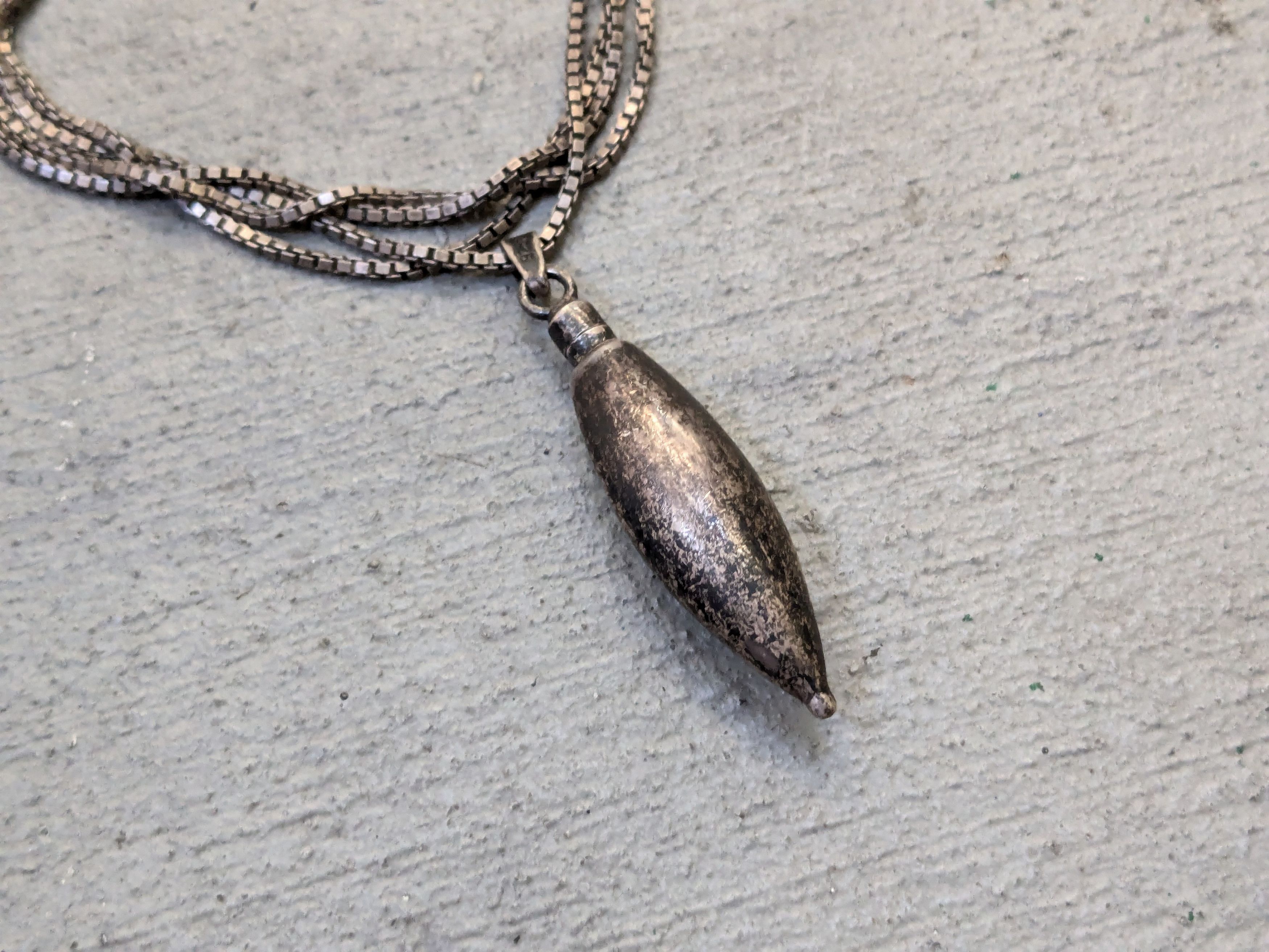 Other Vintage Sterling Silver Necklace Perfume Pendant 30" Italy Size ONE SIZE - 2 Thumbnail