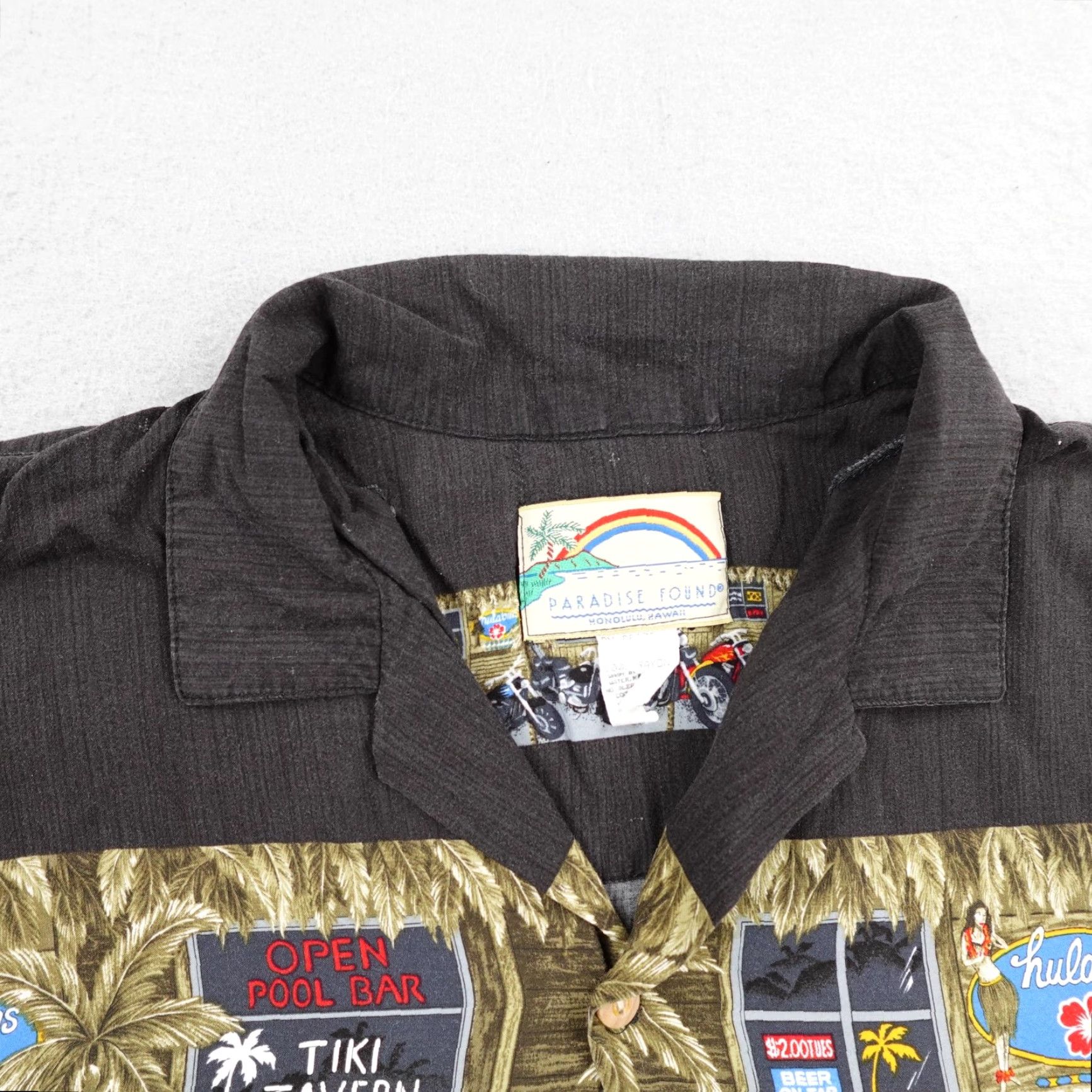 Paradise Found VINTAGE Paradise Found Shirt Mens XL Black Hawaiian Motorcycles Aloha Tiki Bar Size US XL / EU 56 / 4 - 2 Thumbnail