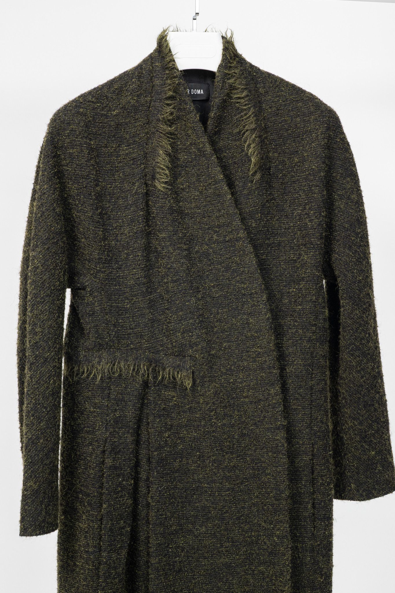 Damir Doma Damir Doma PF15 Green Wool-Blend Fringe-Trim Coat Size S / US 4 / IT 40 - 3 Thumbnail