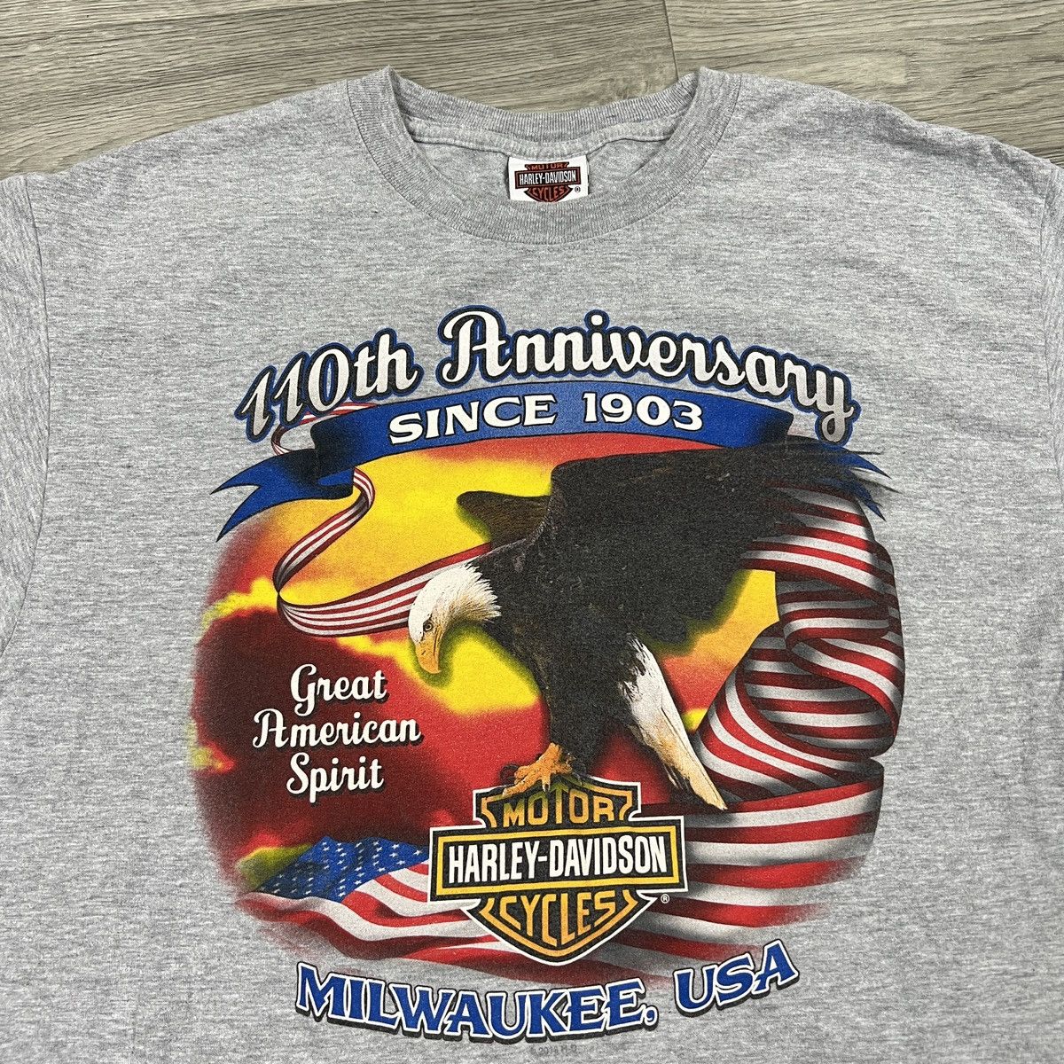 Harley Davidson Vintage Harley Davidson 110th Anniversary T-Shirt Grey L Size US L / EU 52-54 / 3 - 3 Thumbnail