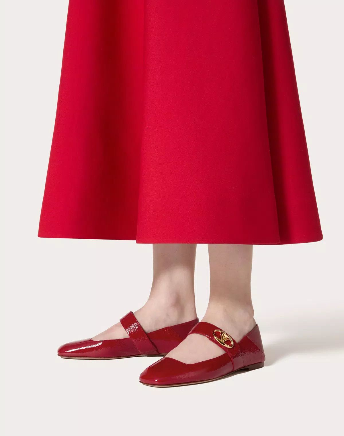 Valentino o1s1wg110625 Mary Jane Vlogo Locker Ballerina in Red Size US 8.5 / IT 38.5 - 6 Thumbnail