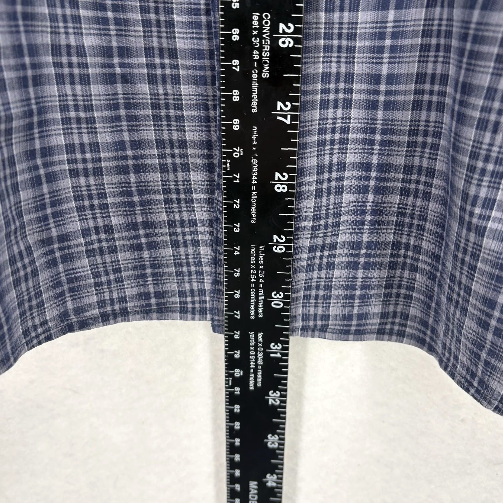 John Varvatos John Varvatos Shirt Mens XL Blue Gray Plaid Button Front Long Sleeve Cotton Size US XL / EU 56 / 4 - 7 Thumbnail
