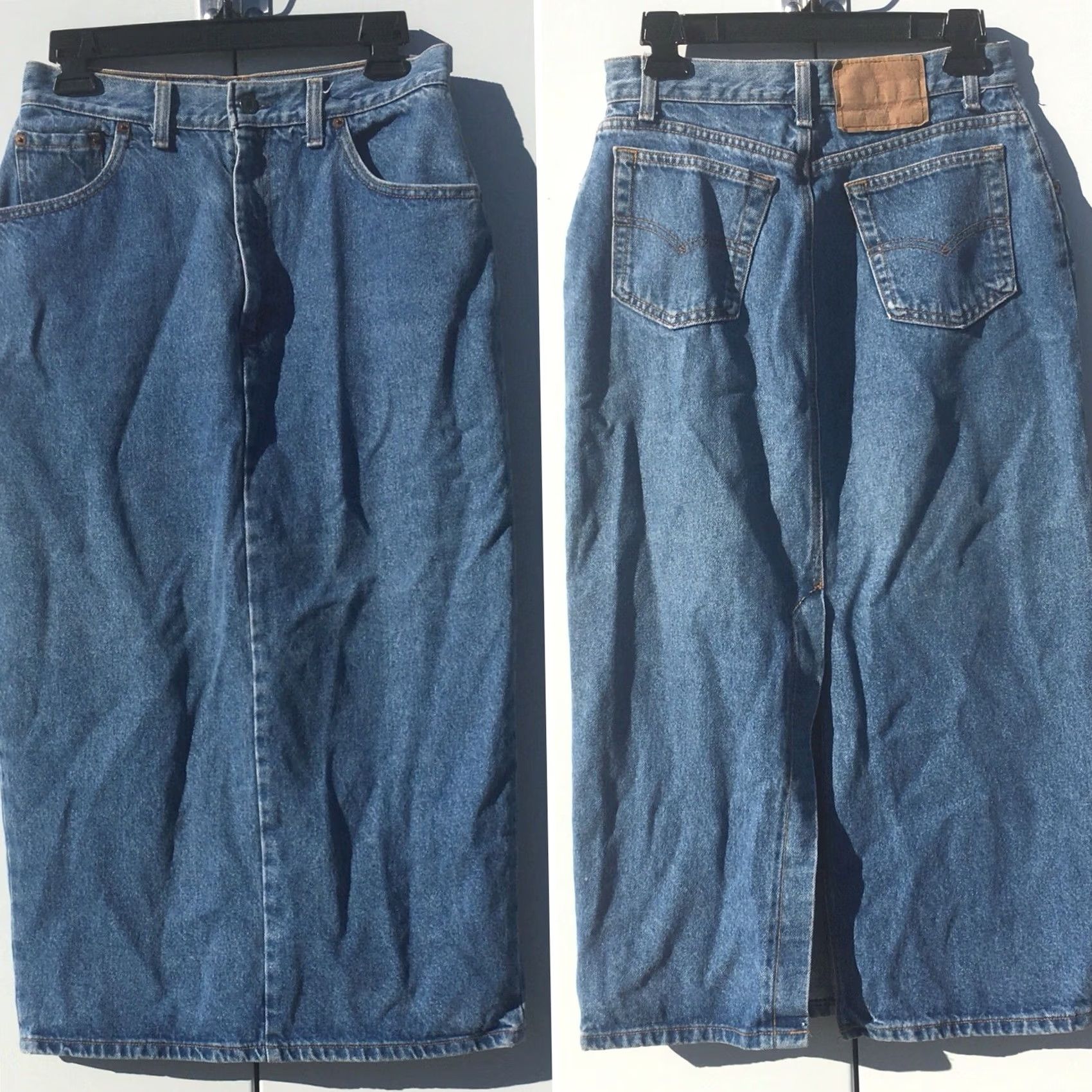 Levi's VINTAGE Levi's Jeans High Waist Denim Skirt Cowgirl Made USA Sz 11 28 Waist Blue Jeans Skirt 33 1/2” Hips 19 1/4” Zipper fly Mens Womens Boys Girls Size 32" / US 10 / IT 46 - 7 Thumbnail