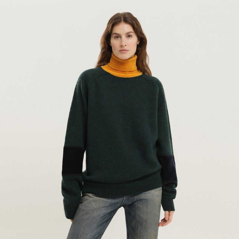 1989 STUDIO 1989 Studio Green And Yellow Turtleneck Sweater Size M / US 6-8 / IT 42-44 - 1 Thumbnail