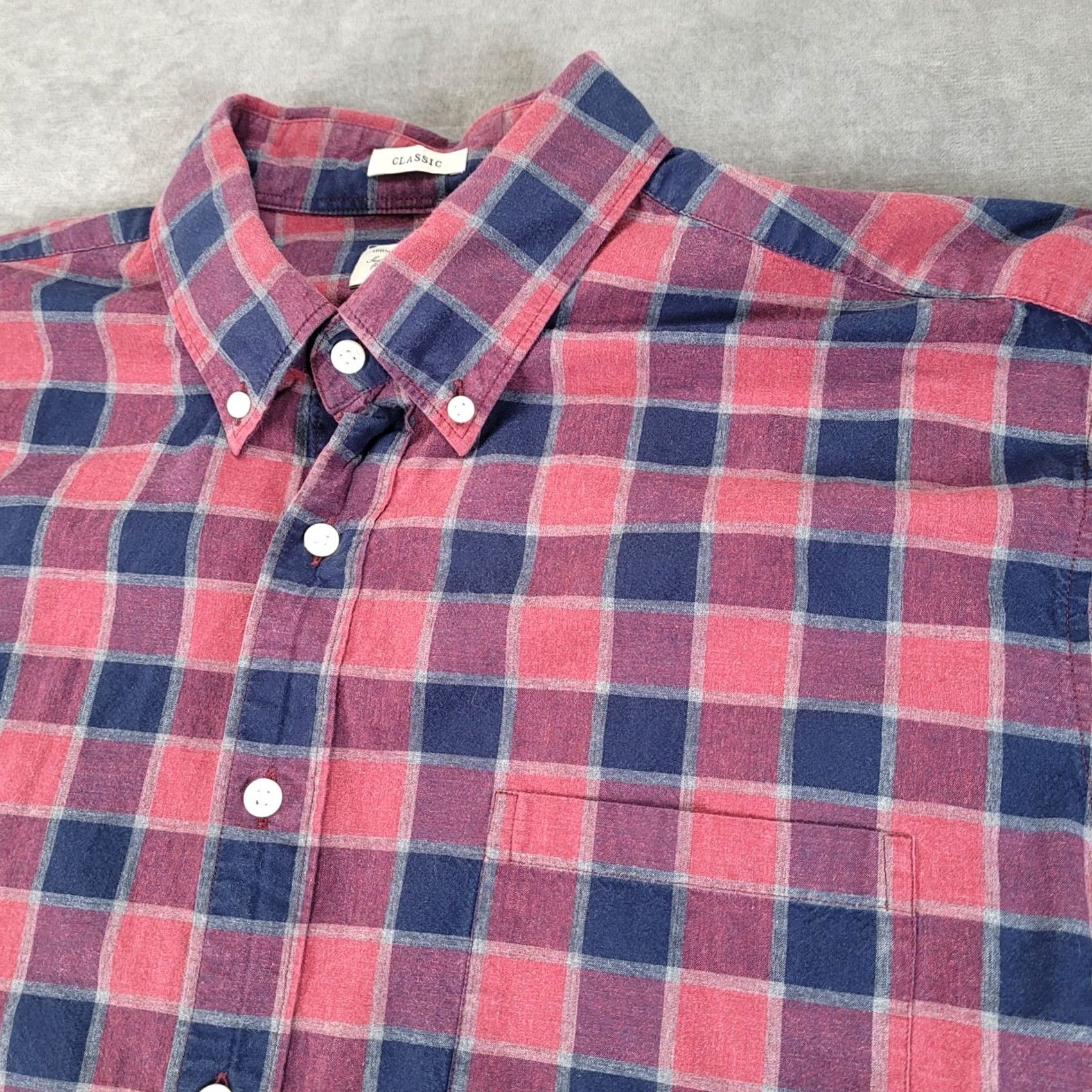 J.Crew J.CREW Button-Up Shirt Plaid Cotton LT Large Tall Classic Fit Long Sleeve Red Blue Multicolor Men’s Size US L / EU 52-54 / 3 - 2 Thumbnail