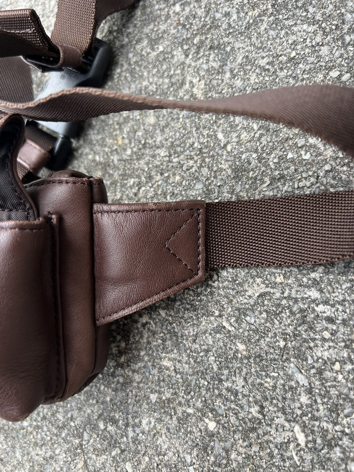 Leather VTG RONSON L.V.ARONSON Patina Brown Leather Mini Pouch Bag Size ONE SIZE - 10 Thumbnail