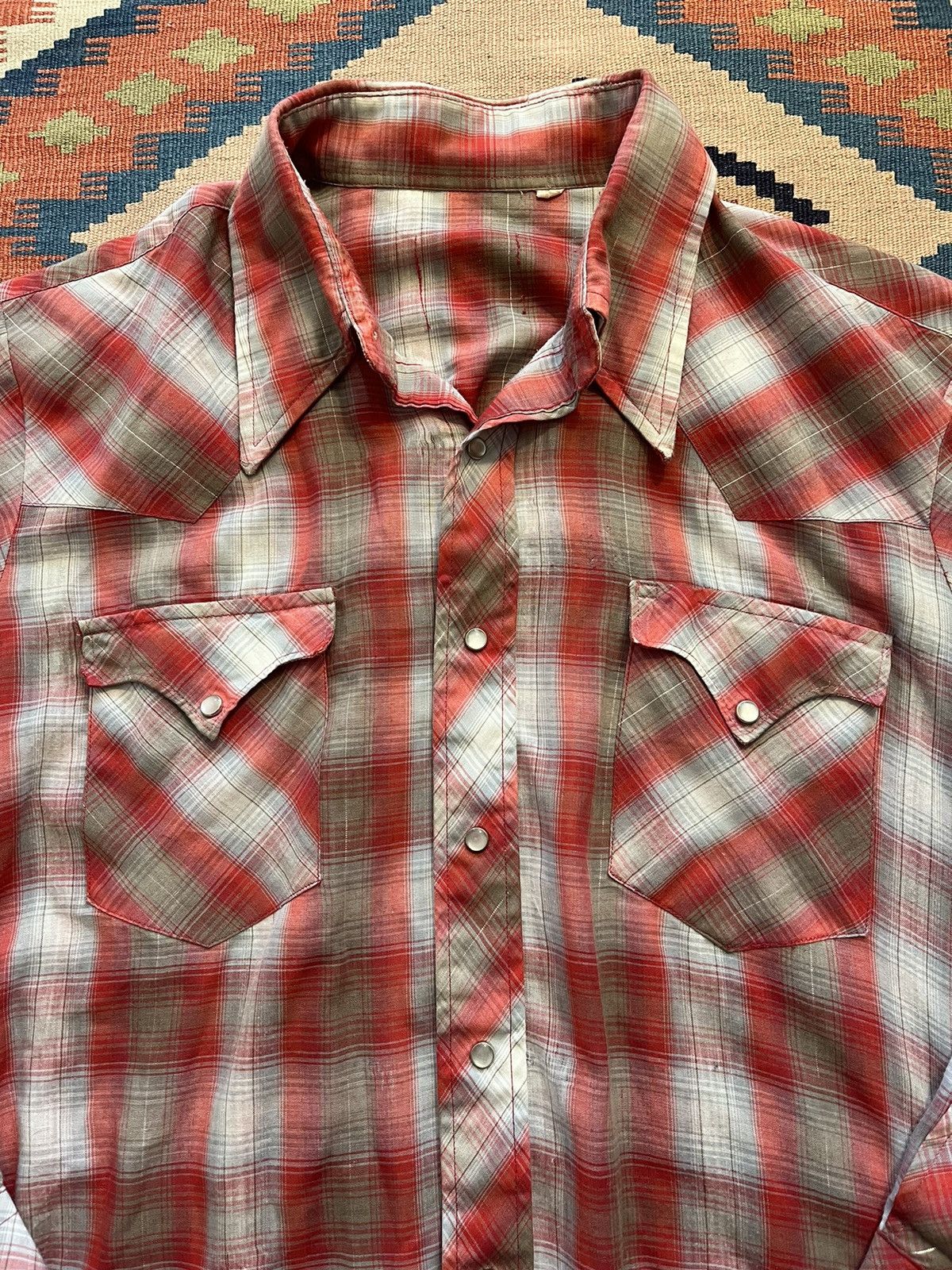 Japanese Brand Vintage cropped thrashed western Pearl snap shirt RARE Size US M / EU 48-50 / 2 - 3 Thumbnail