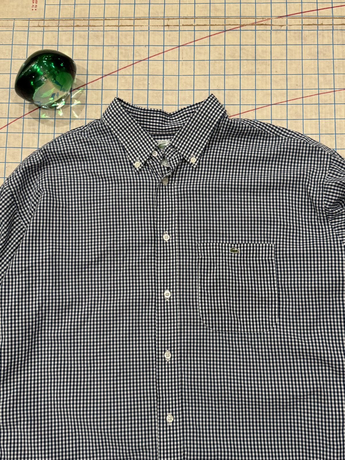 Lacoste Lacoste Gingham Pattern Button Up Shirt Made In France 44 Size US XL / EU 56 / 4 - 3 Thumbnail