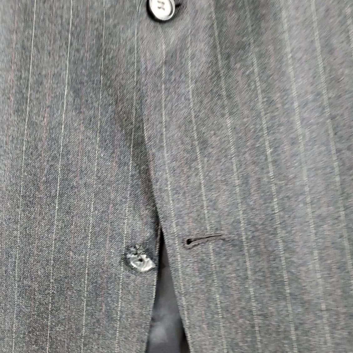 Brooks Brothers Brooks Brothers Suit Jacket Charcoal Gray Striped Wool 44R Regular Two-Button Single-Breasted Men’s 100% Wool 44R Brown? Size 44R - 3 Thumbnail