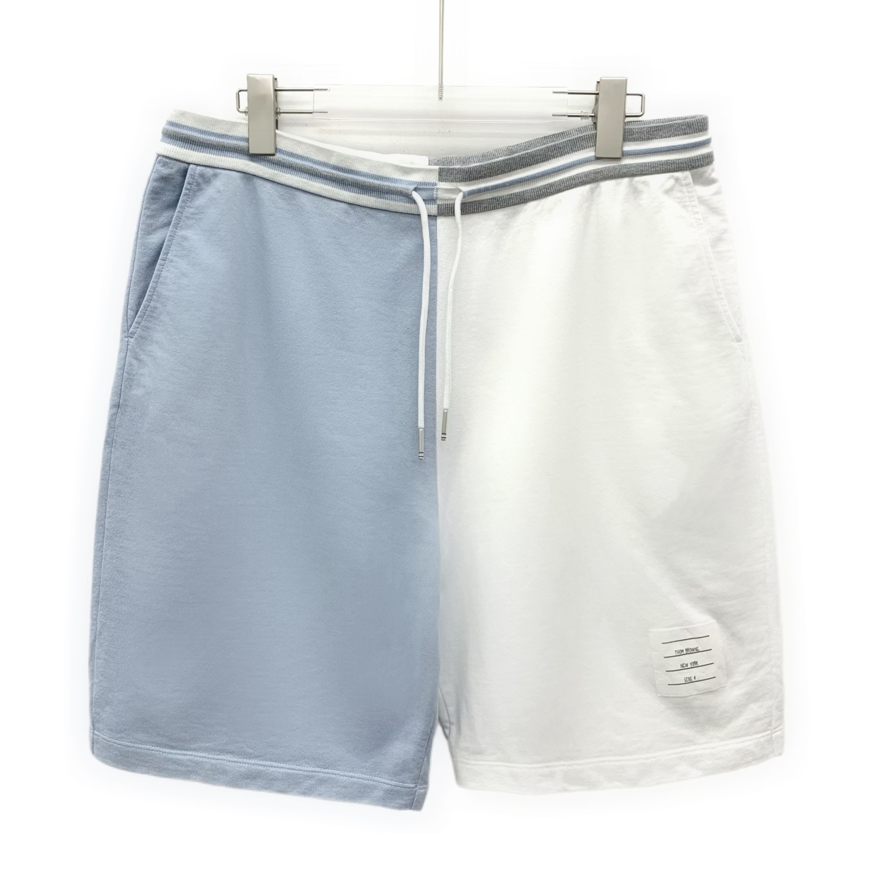 Thom Browne Thom Browne Colorblock Drawstring Shorts Blue/White (4) Size US 32 / EU 48 - 1 Thumbnail