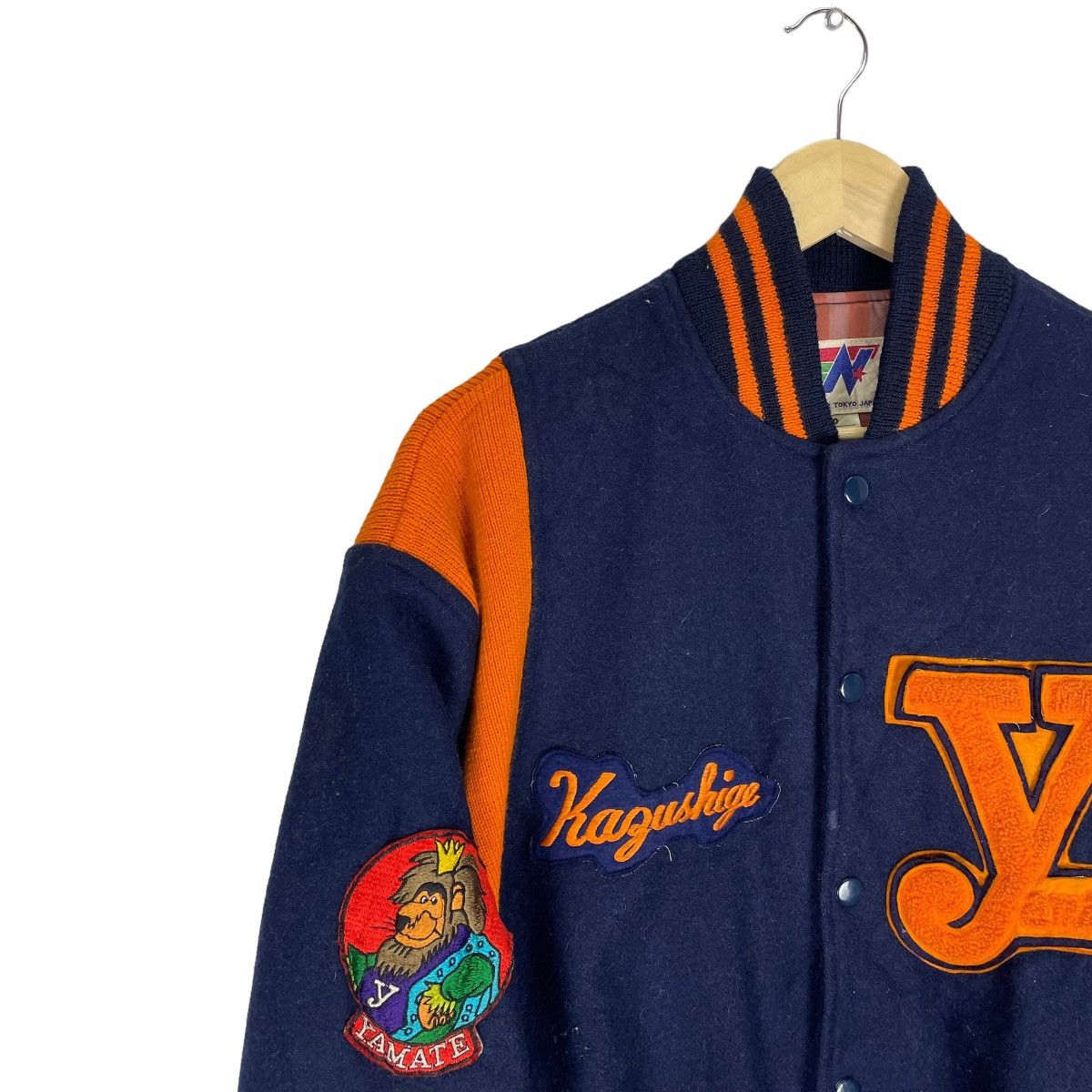 Japanese Brand × Vintage ❄️80s YAMATE VARSITY WOOL SNAP BUTTON JACKET Size US S / EU 44-46 / 1 - 4 Thumbnail