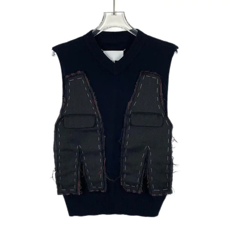 Maison Margiela Dark Blue Wool Men's Sweater 0089