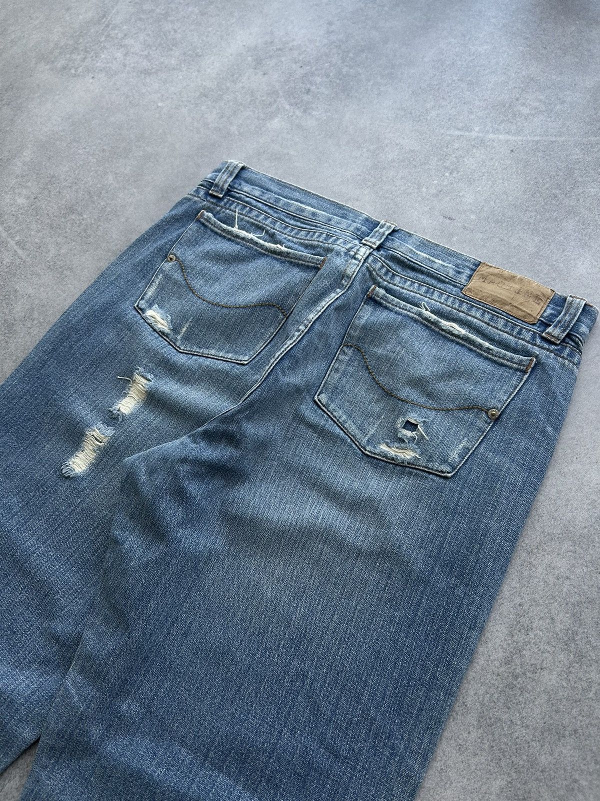 Japanese Brand Vintage Machine Distressed denim baggy jeans mens Size US 32 / EU 48 - 4 Thumbnail