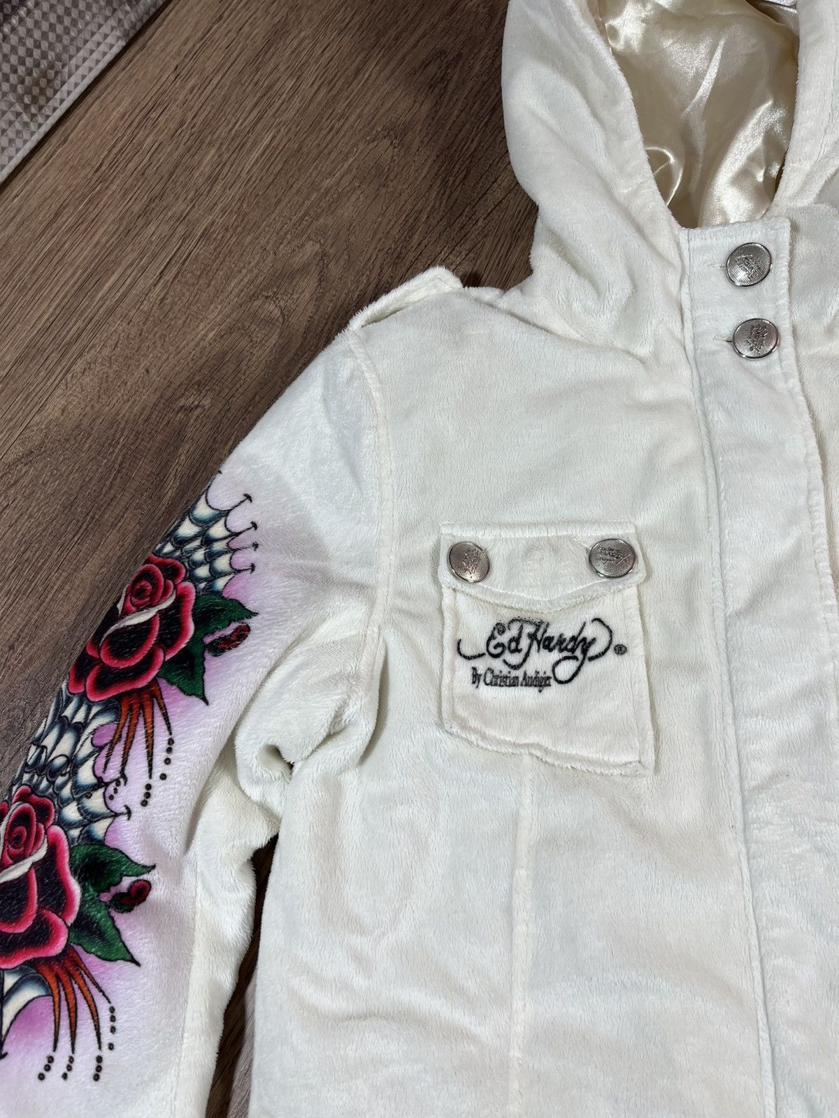Ed Hardy Plush jacket Ed Hardy By Christian Audigier teddy coat Size L / US 10 / IT 46 - 6 Thumbnail