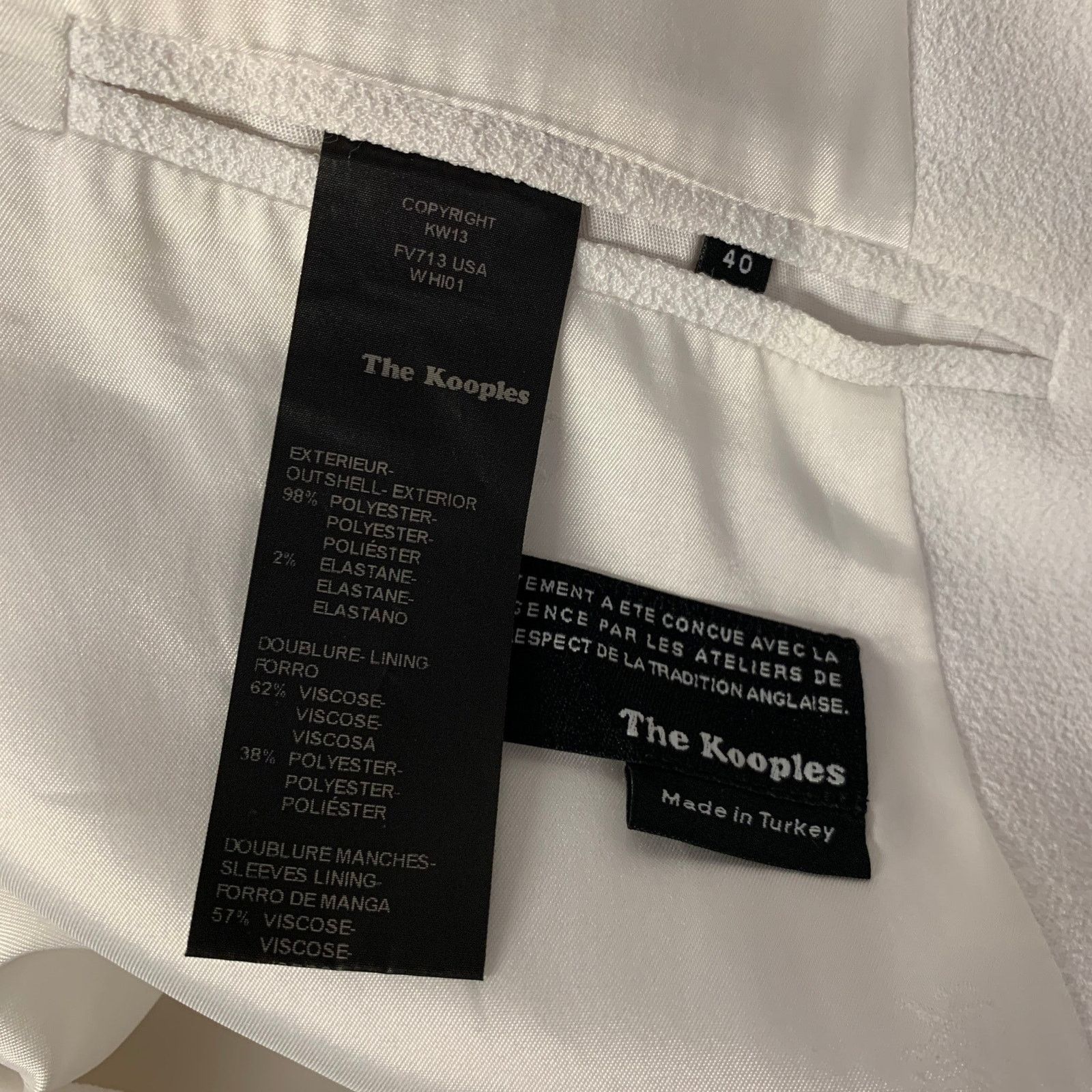 The Kooples THE KOOPLES Size 40 White Black Polyester Blend Jacket Size M / US 6-8 / IT 42-44 - 7 Thumbnail
