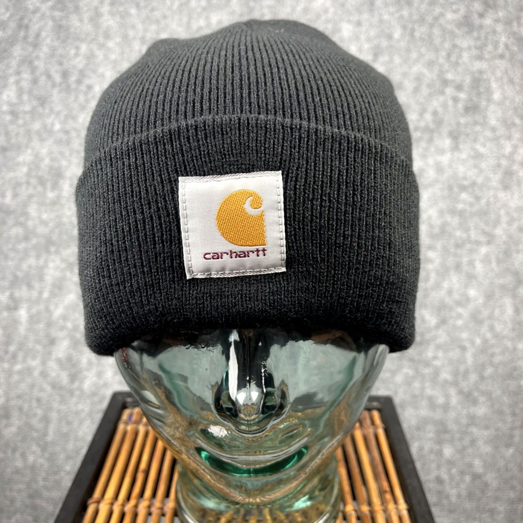 Carhartt Carhartt Beanie Mens Black Knit Cuffed Ribbed A18 One Size Workwear Outdoor Mens Size ONE SIZE - 2 Thumbnail