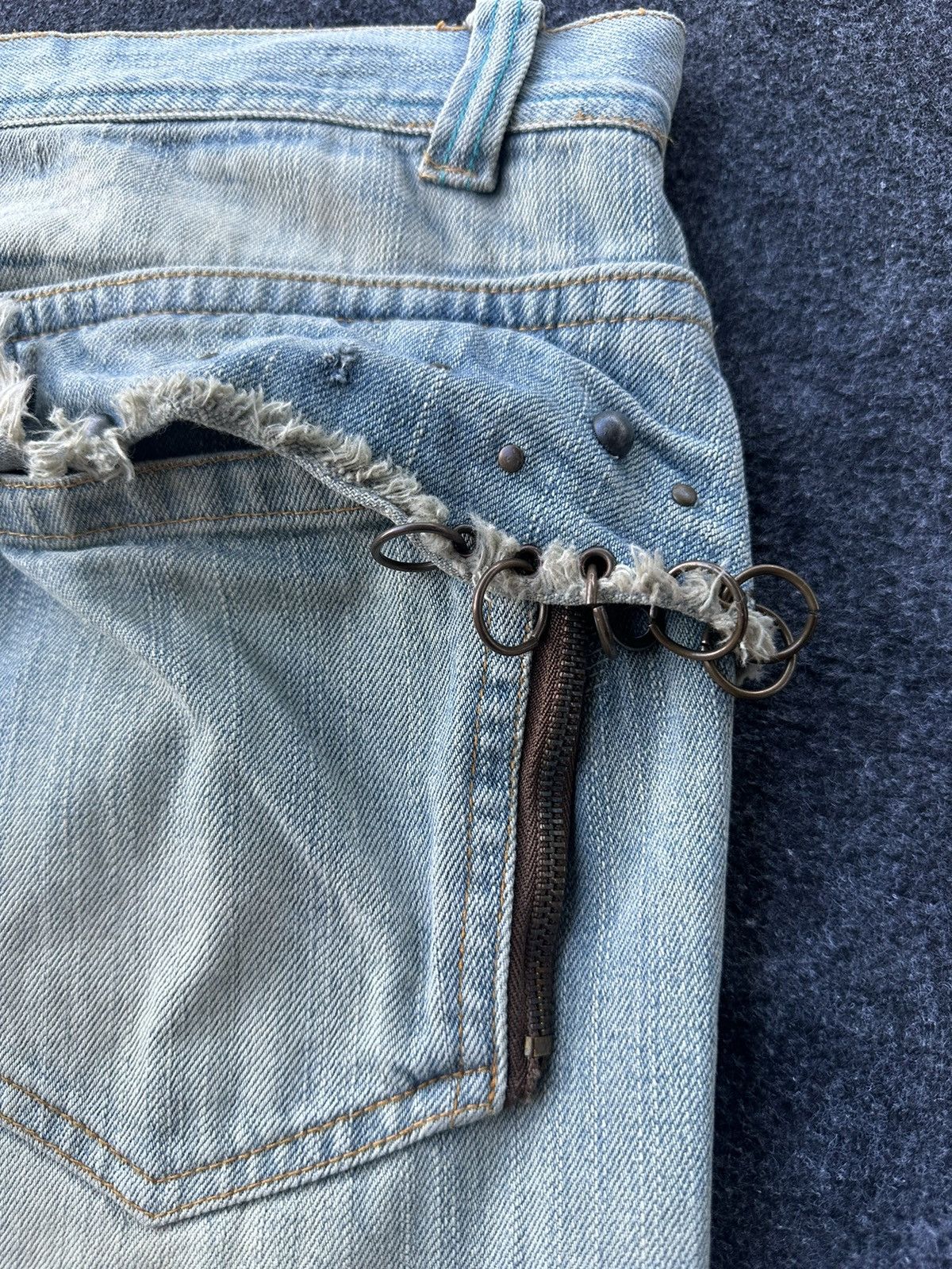 PPFM Vintage Gumu International Distressed Denim 32x33 D171 Size US 32 / EU 48 - 8 Thumbnail