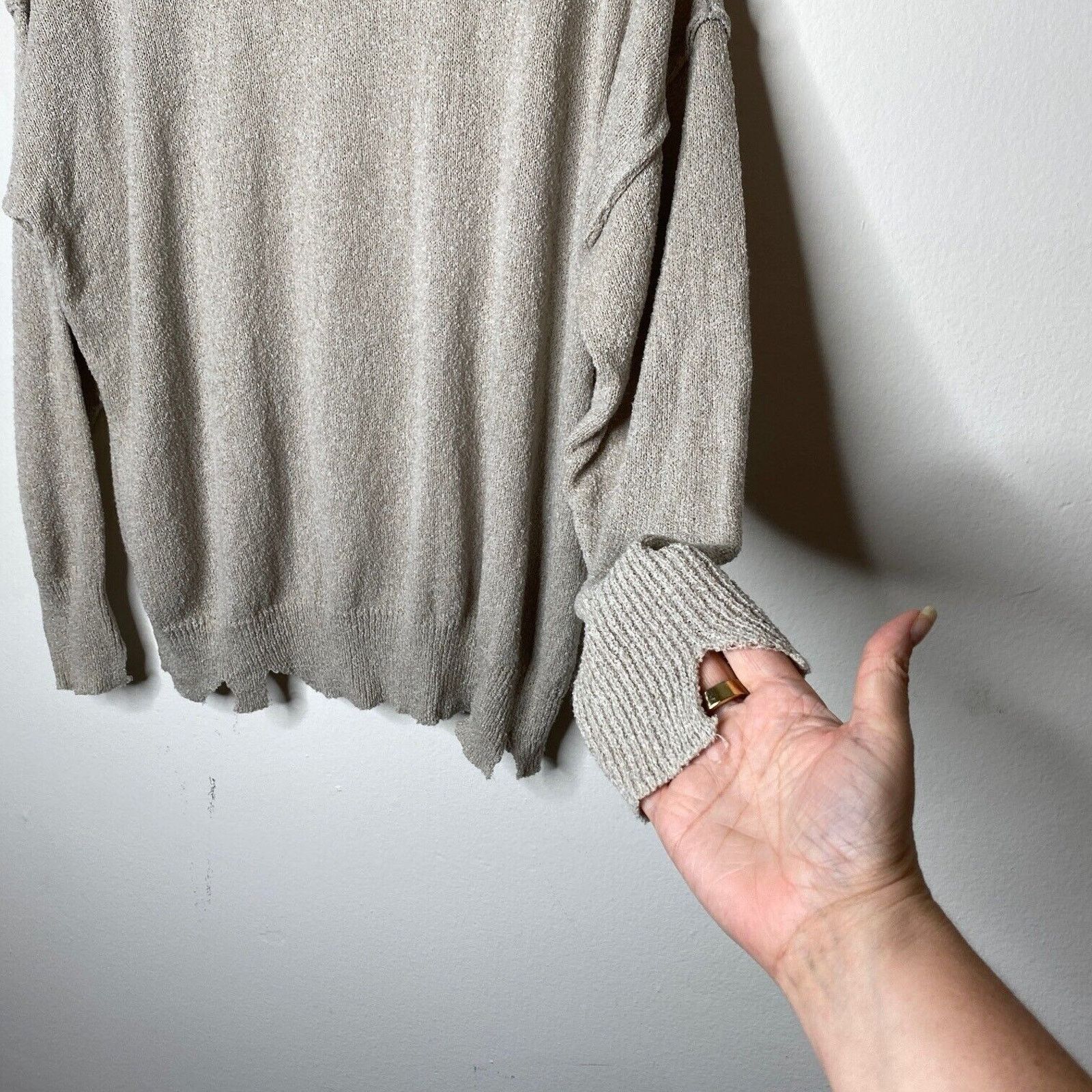 Other William B Taupe Bonjour Embroidered Distressed Sweater S Size S / US 4 / IT 40 - 9 Thumbnail