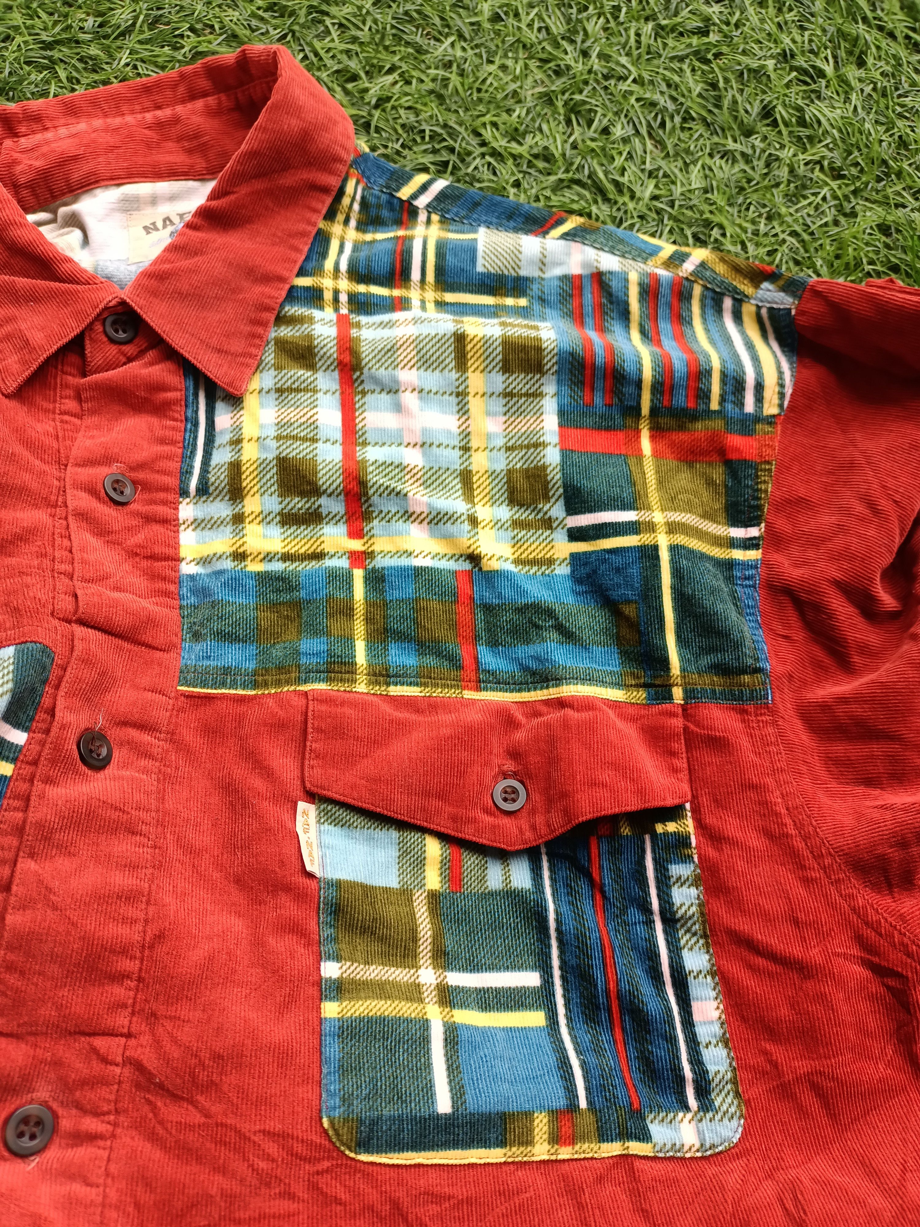 Japanese Brand Naf Naf double pockets coudoroy shirt Size US L / EU 52-54 / 3 - 4 Thumbnail