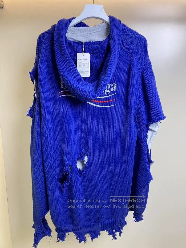 Balenciaga Balenciaga Faux Two-Piece Destroyed Cola Hoodie Size US M / EU 48-50 / 2 - 2 Thumbnail