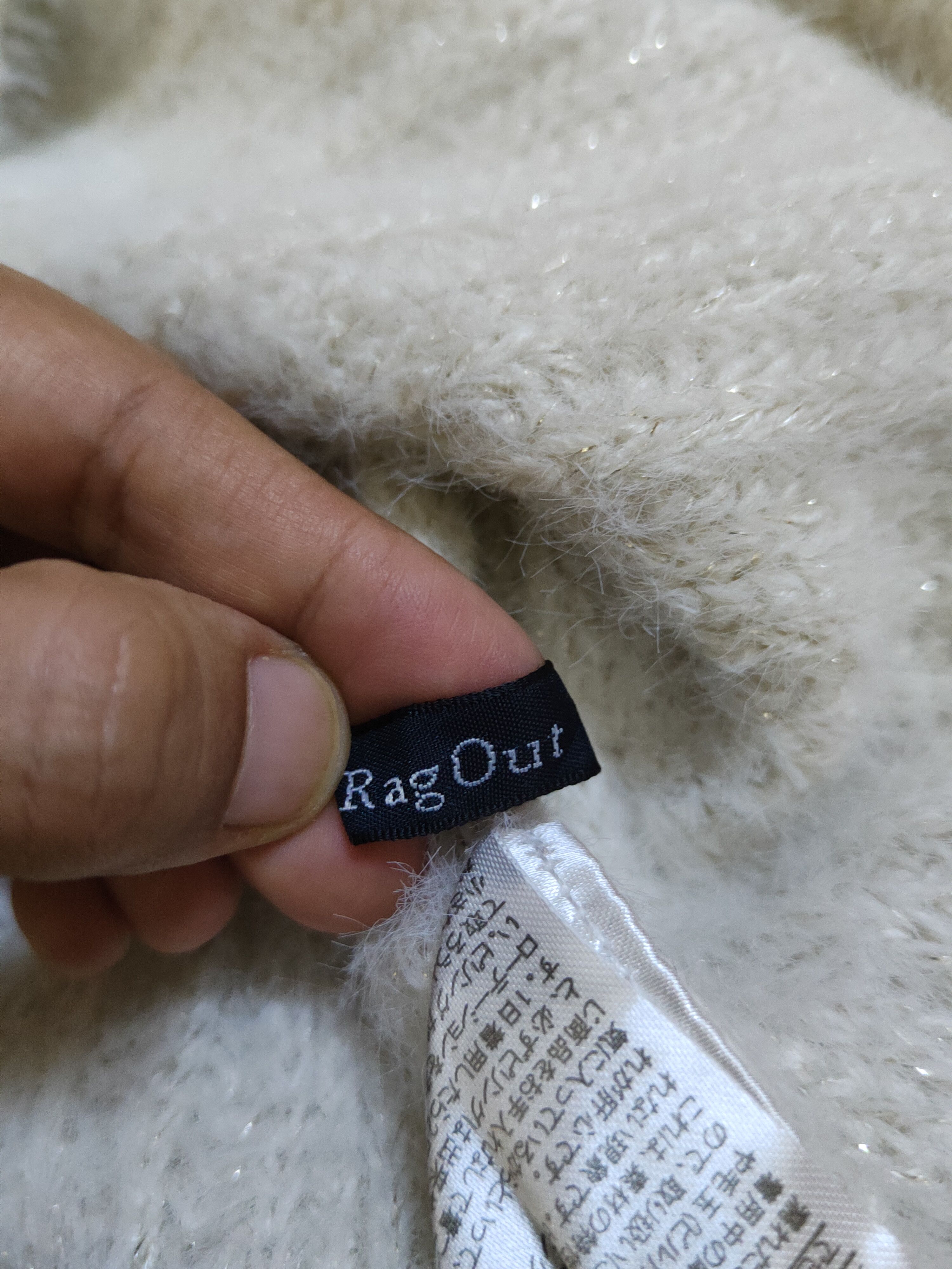 Japanese Brand Rag Out Cream Shag Shaggy Fur Mohair Knitwear #S2281 Size M / US 6-8 / IT 42-44 - 12 Thumbnail