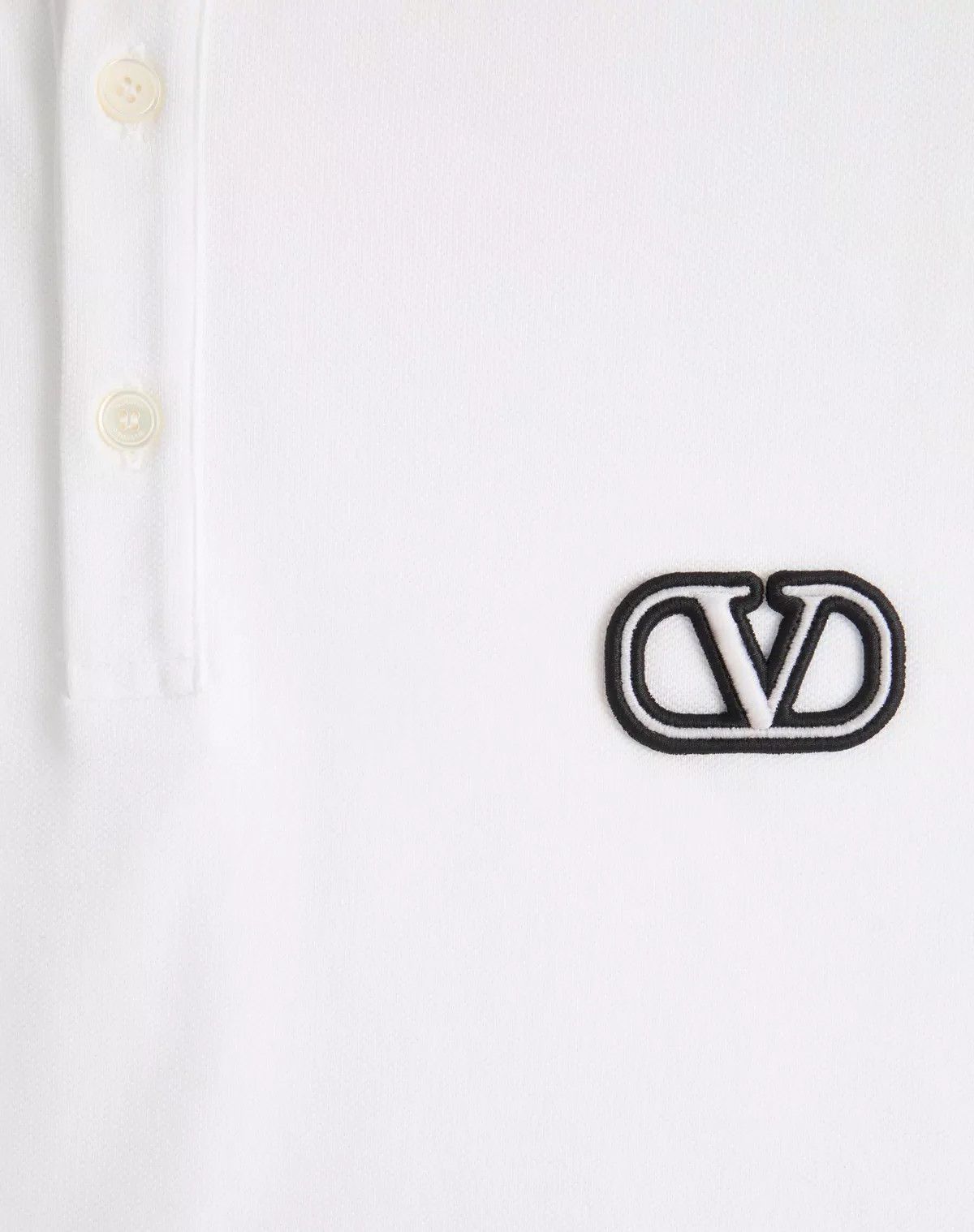 Valentino oc11z0725 Cotton Pique Polo Shirt in White Size US XL / EU 56 / 4 - 8 Thumbnail