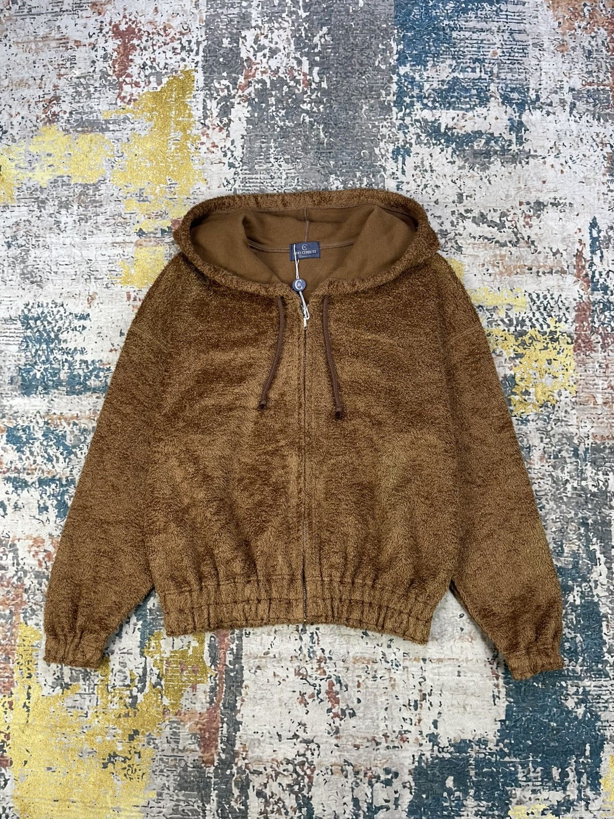 Cerruti 1881 Nino Cerruti Cropped Hoodie Teddy Jacket Size ONE SIZE - 8 Thumbnail
