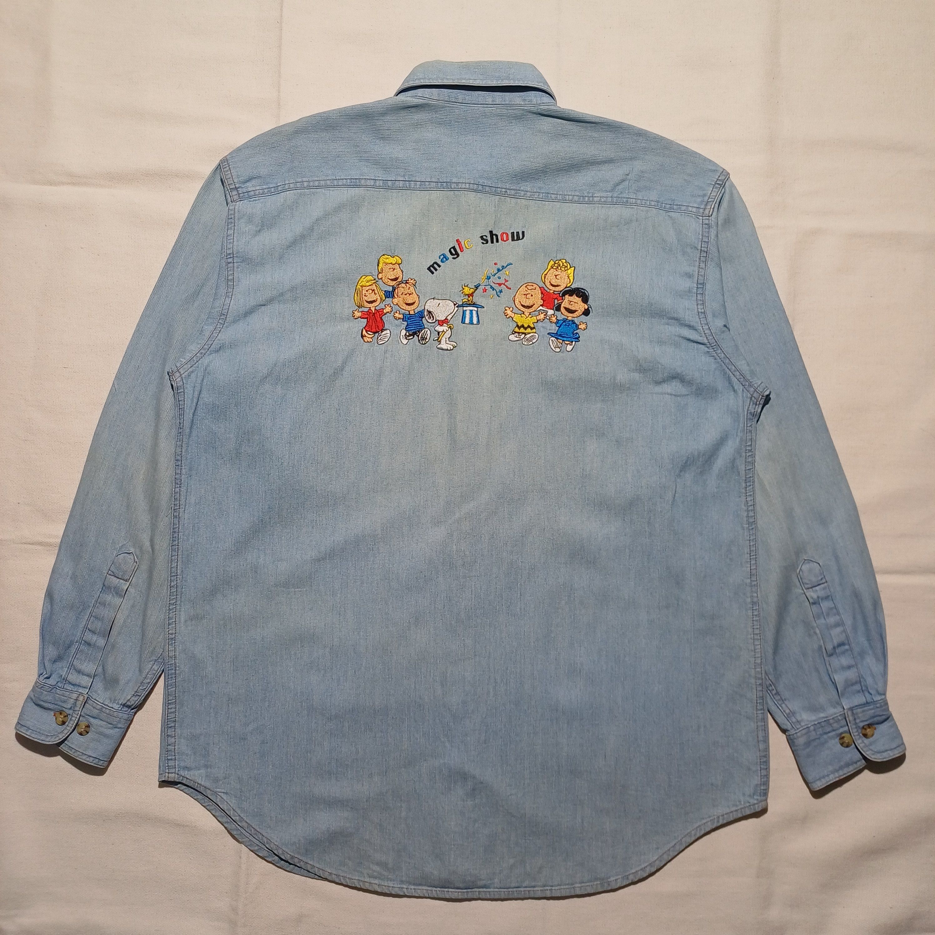 Peanuts Vintage Embroidery Magic Show Shirt Chambray by Peanuts Size US L / EU 52-54 / 3 - 6 Thumbnail