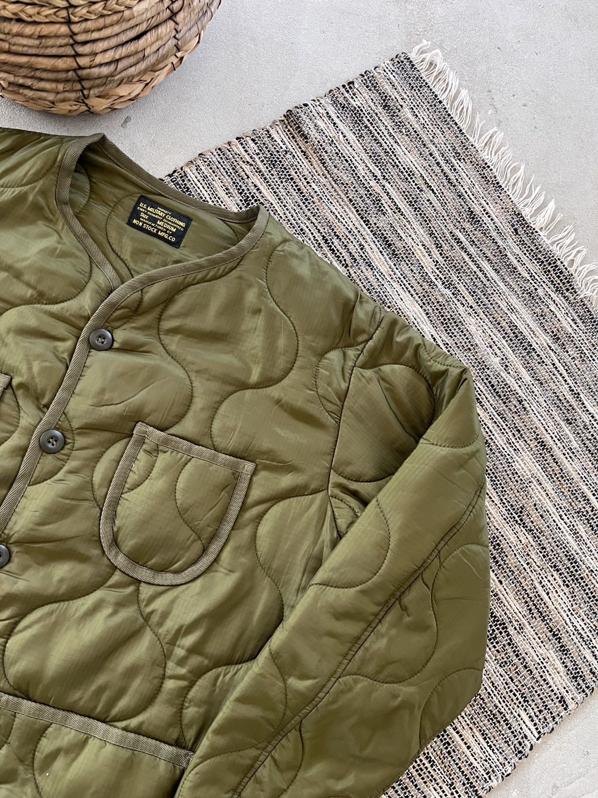 Polo Ralph Lauren Vintage US Army Quilted Bomber Jacket Green Military Liner Size US M / EU 48-50 / 2 - 5 Thumbnail
