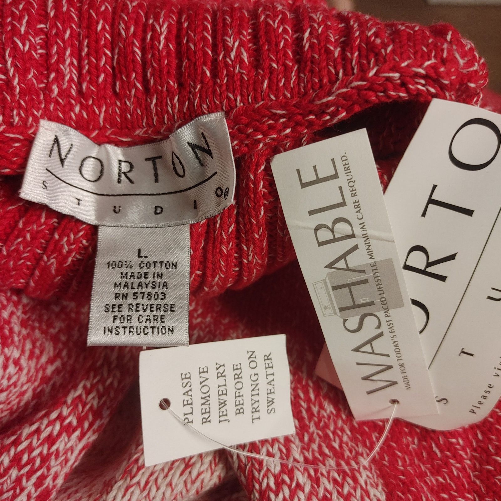 Norton Norton Studio L Orange Gold Star Knit Turtle Neck Sweater Size L / US 10 / IT 46 - 3 Thumbnail