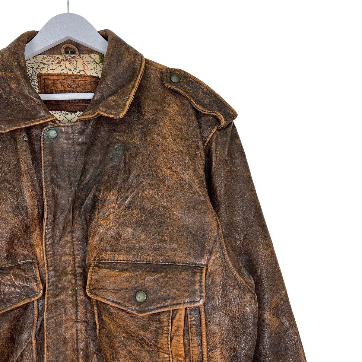 Japanese Brand 🔥 TRUE VINTAGE K&A LEATHER BOMBER JACKET Size US L / EU 52-54 / 3 - 5 Thumbnail