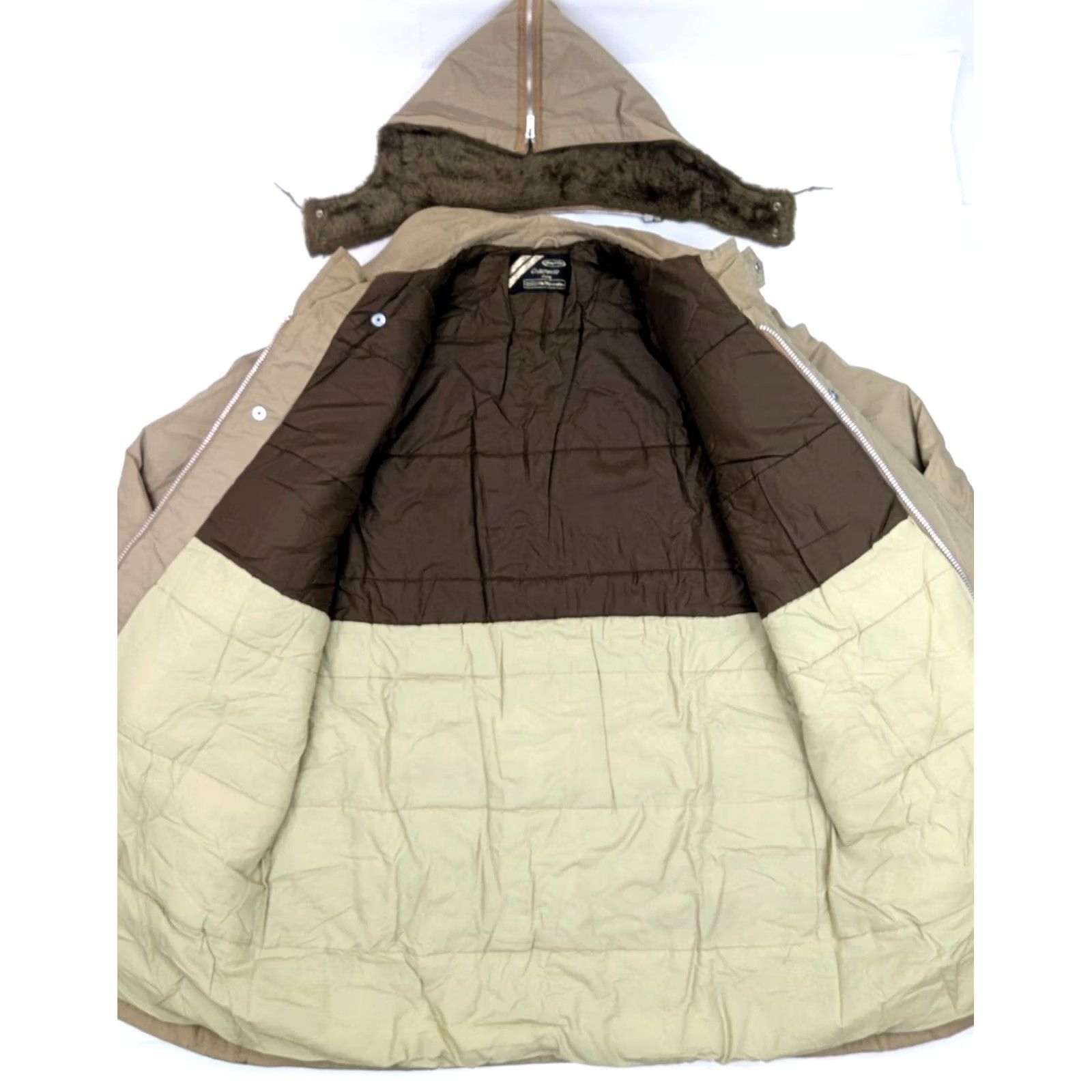 Sears VINTAGE Sears Coat Parka Mens XL Khaki Faux Fur Detachable Hood Belted Roebuck Coat Size US XL / EU 56 / 4 - 5 Thumbnail