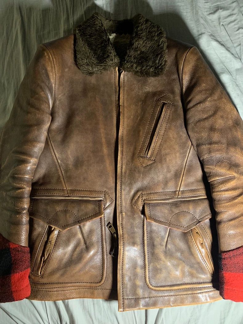 Number (N)ine Number (N)ine08aw thick and heavy wool collar cowhide jacke Size US M / EU 48-50 / 2 - 1 Thumbnail