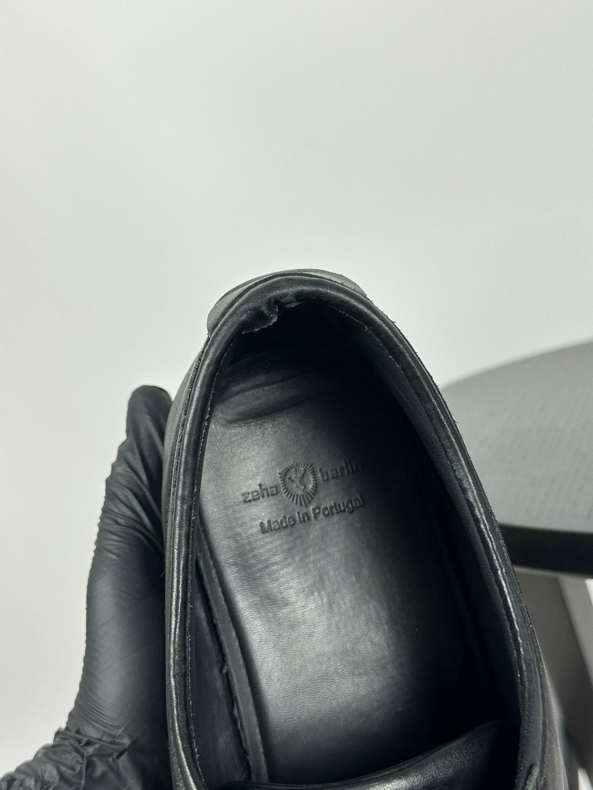 Designer Zeha Berlin Low Top Black Leather Sneakers Size US 13 / EU 46 - 23 Thumbnail