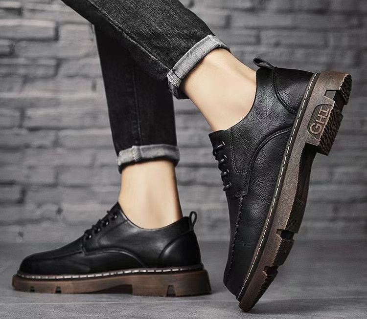 Vintage Classic Black Leather Derby Shoes Size US 9.5 / EU 42-43 - 2 Thumbnail