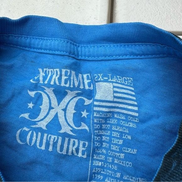 Designer XTREME COUTURE BLUE CROSS T-SHIRT SZ 2XL XXL Size US XXL / EU 58 / 5 - 4 Thumbnail