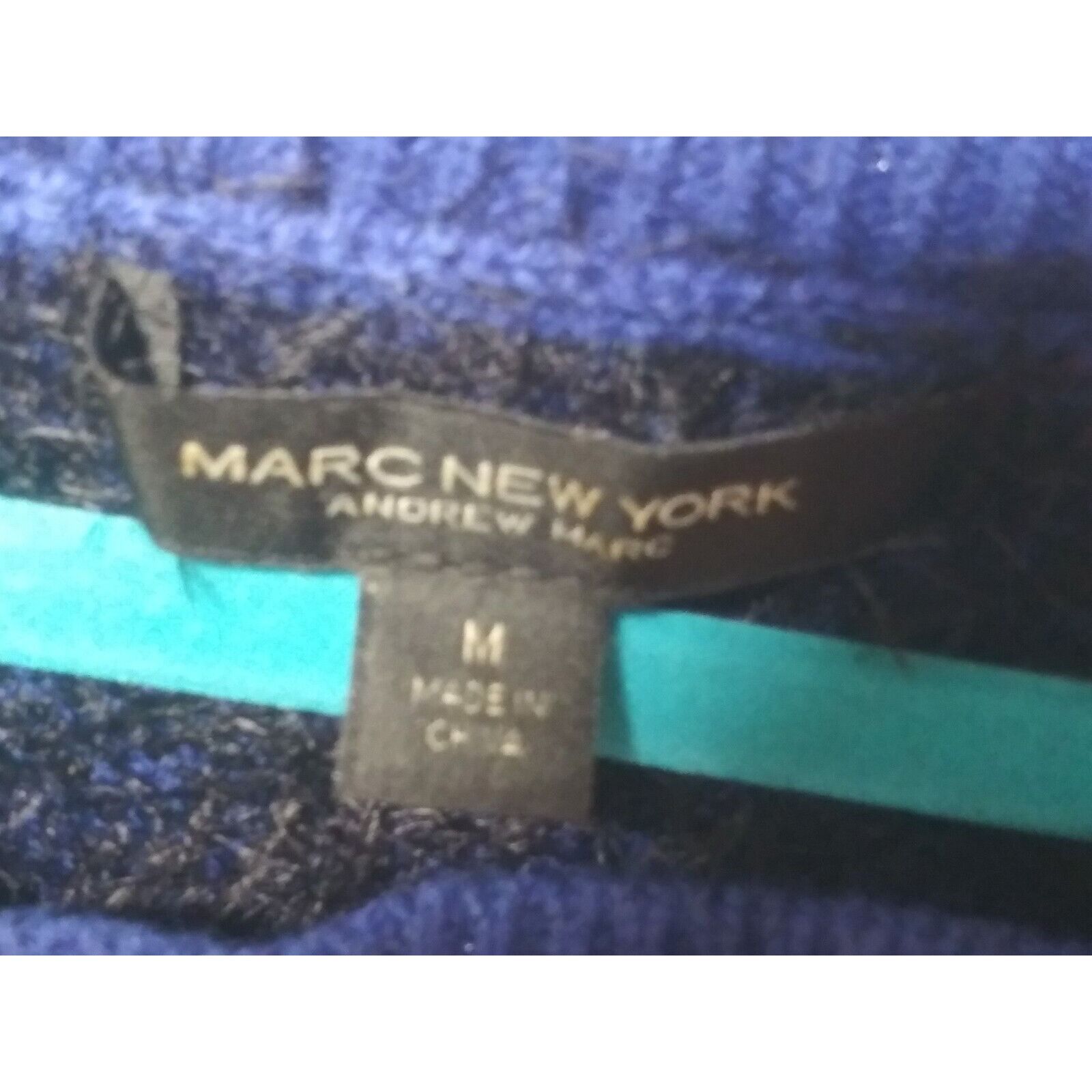 Designer Marc NY sweater pullover blue black eyelash Womens Med Size M / US 6-8 / IT 42-44 - 6 Thumbnail
