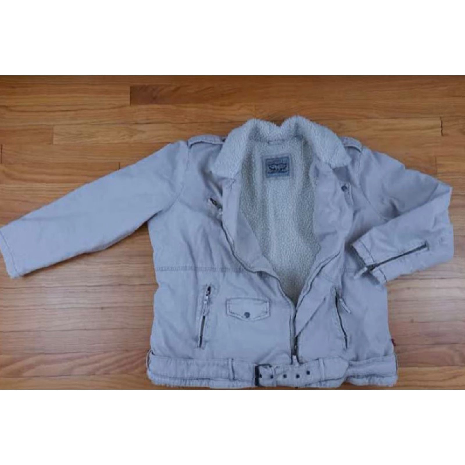 Levi's VINTAGE Levi's White Jeans Faux Fur Insulated Full Zip Bomber Jacket With Belt XL Men Regular Size Jacket Size US 36 / EU 52 - 5 Thumbnail