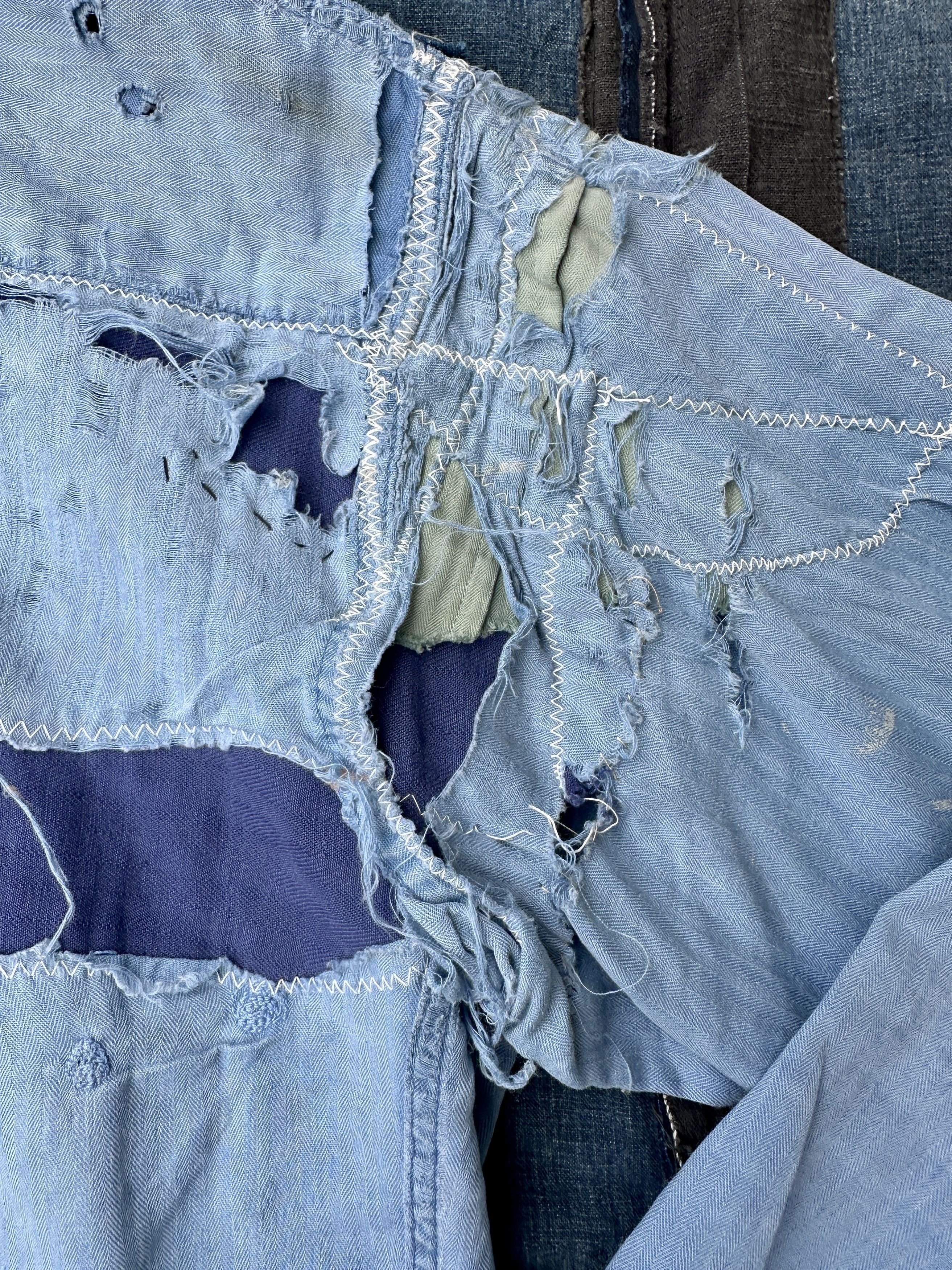 Vintage 40s-50s Herringbone HBT Boro zombie trashed Twill painter Size US M / EU 48-50 / 2 - 10 Thumbnail