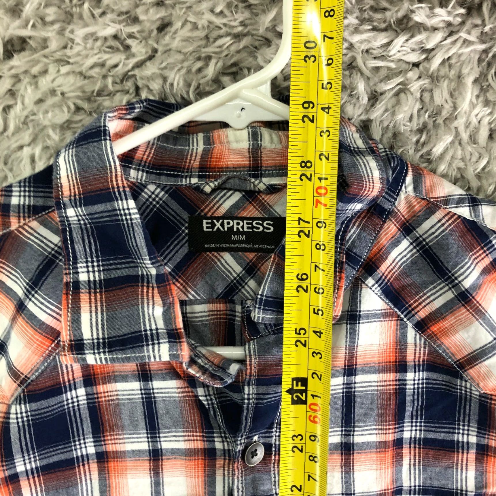 Express Express Mens Medium 100% Cotton Multicolor Spread Collar Long Sleeve Shirt Size US M / EU 48-50 / 2 - 5 Thumbnail
