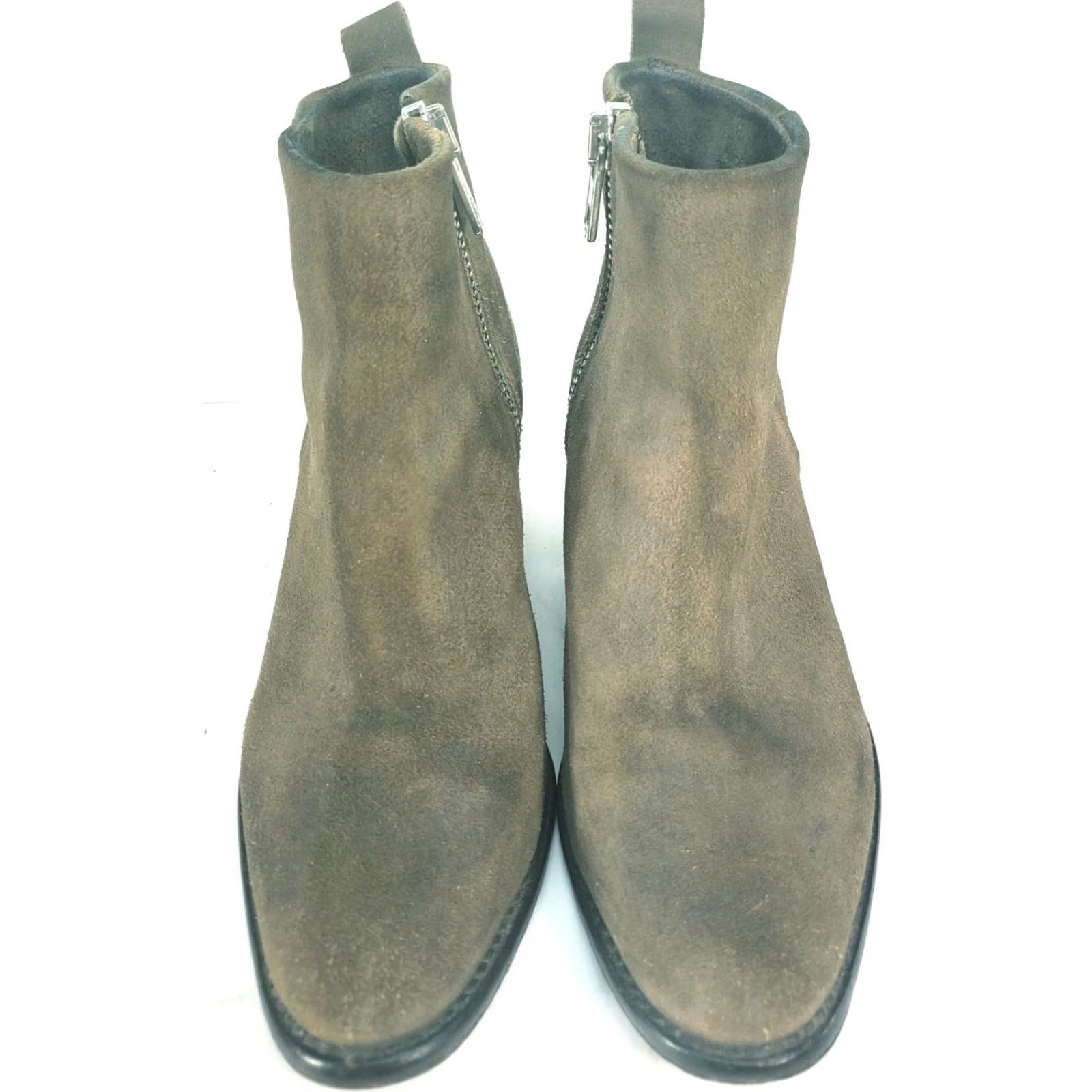 Diesel Diesel Pinky Women 8 39 Taupe Brown Suede Distressed Chelsea Side Zip Ankle Bootie Woman Boots Size US 8 / IT 38 - 3 Thumbnail