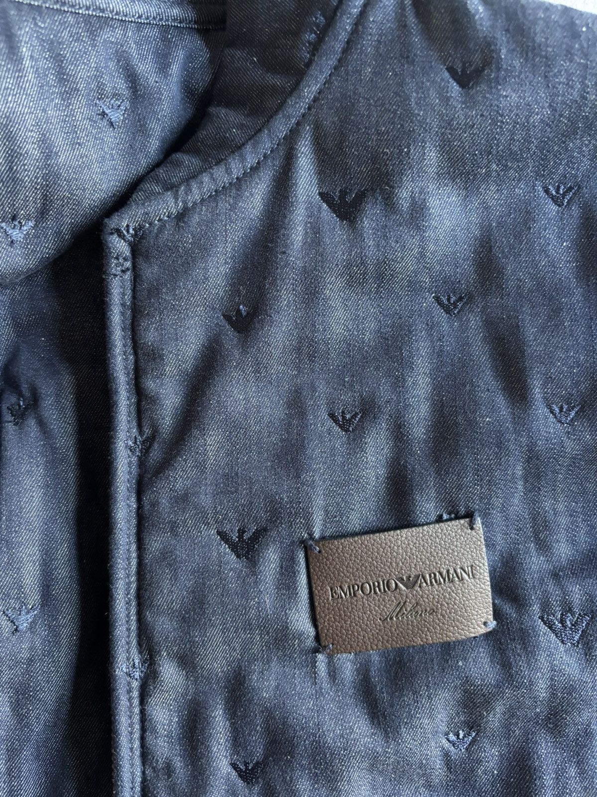 Emporio Armani Embroidered Denim Bomber Size US M / EU 48-50 / 2 - 3 Thumbnail