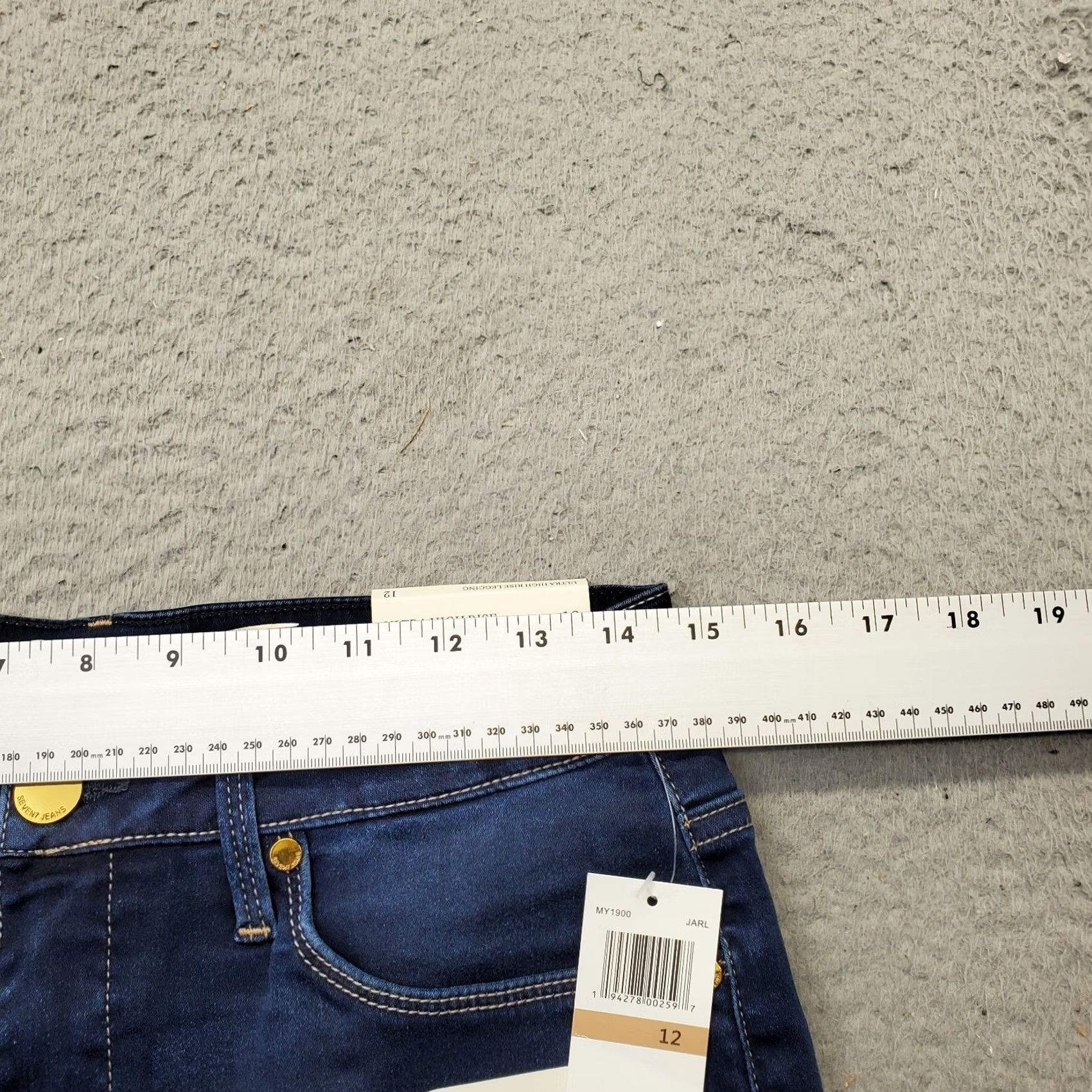 Vintage Seven7 Legging Jeans Women 12 Blue Denim Cotton Ultra High Rise Comfort Size 34" / US 12 / IT 48 - 5 Thumbnail