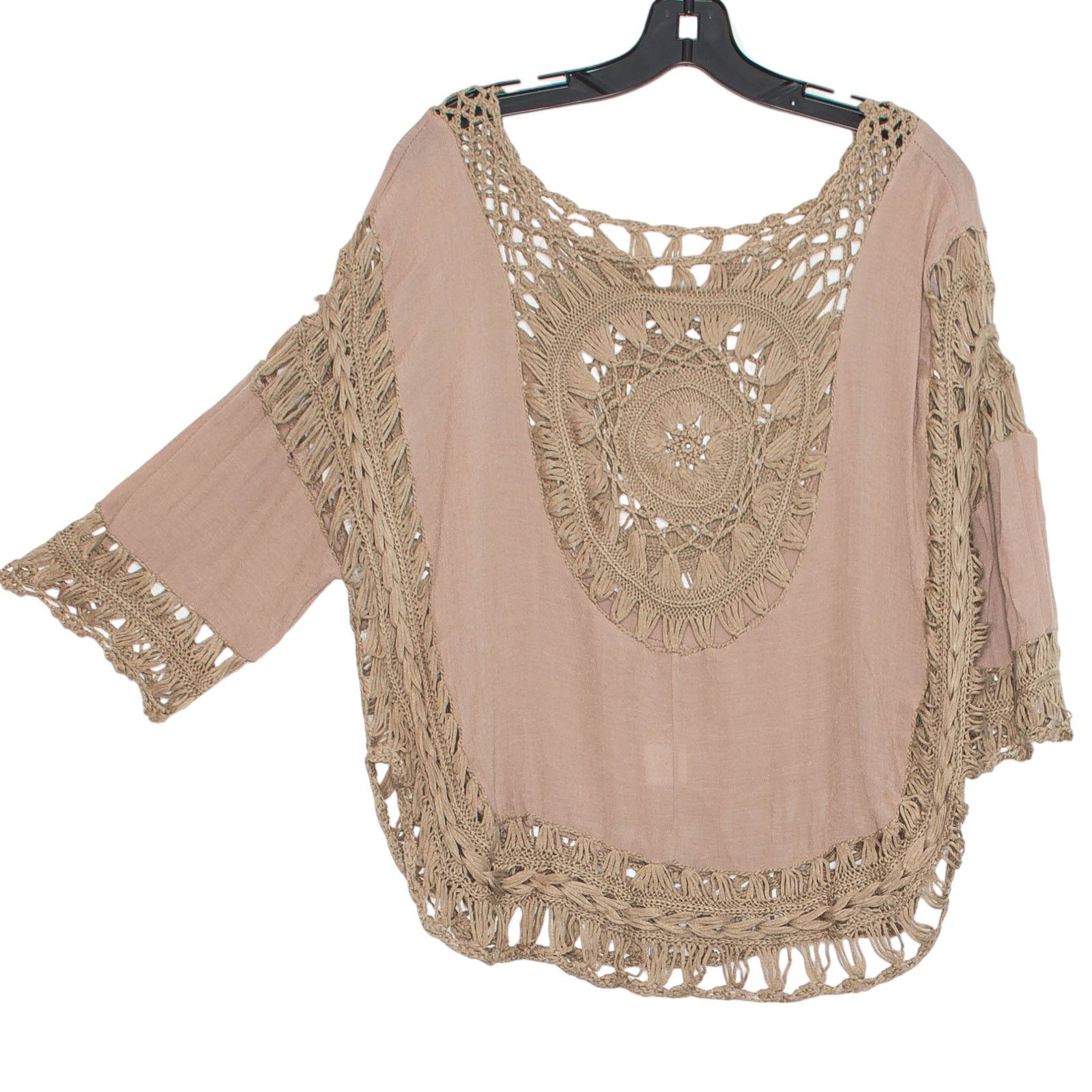 Other NWT Top Crochet Boho Cottage Oversize Festival Brown Small Size S / US 4 / IT 40 - 1 Thumbnail