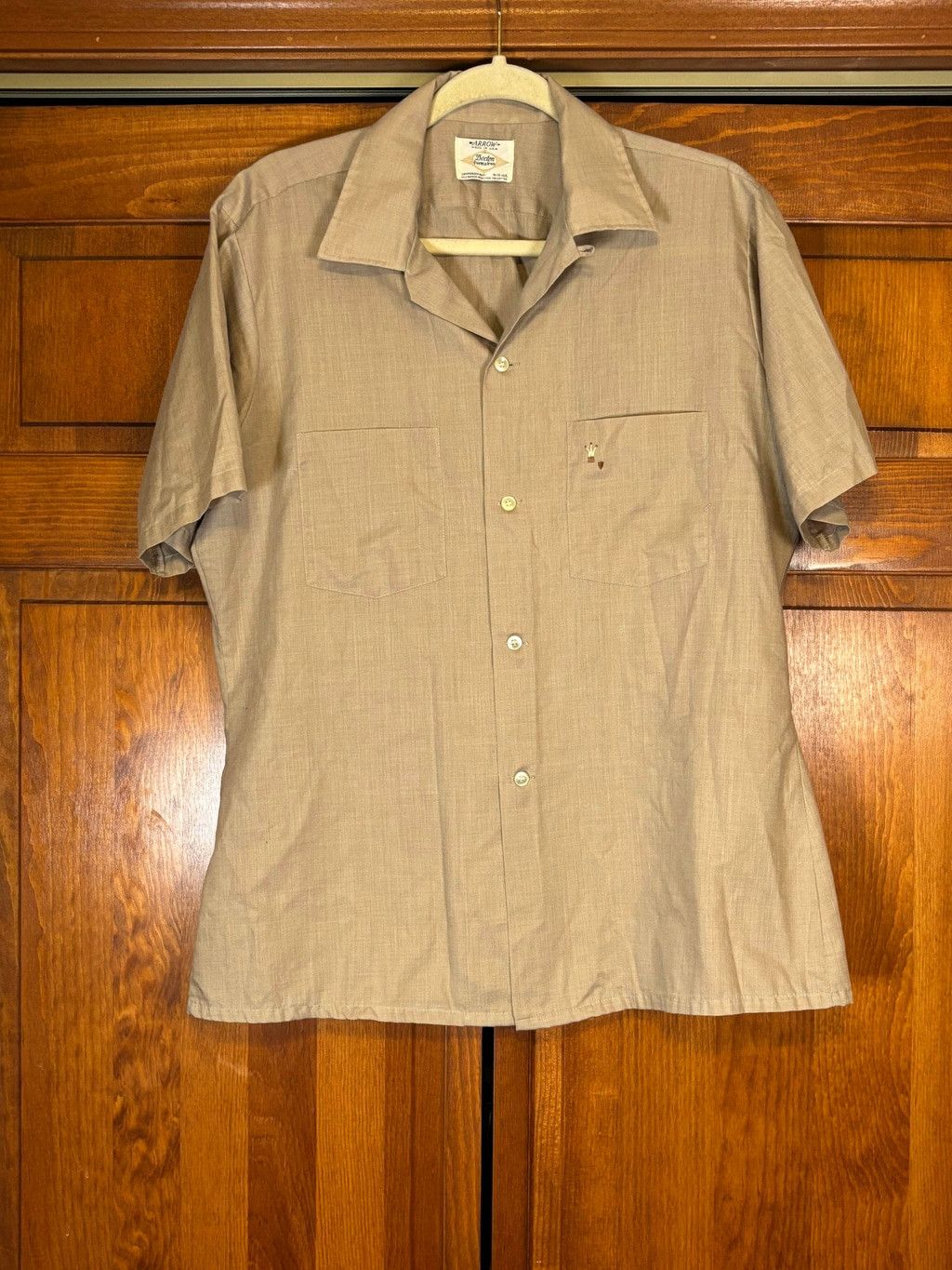 Arrow Vintage Arrow Shirt Minimal Tan Embroidered M Size US M / EU 48-50 / 2 - 3 Thumbnail