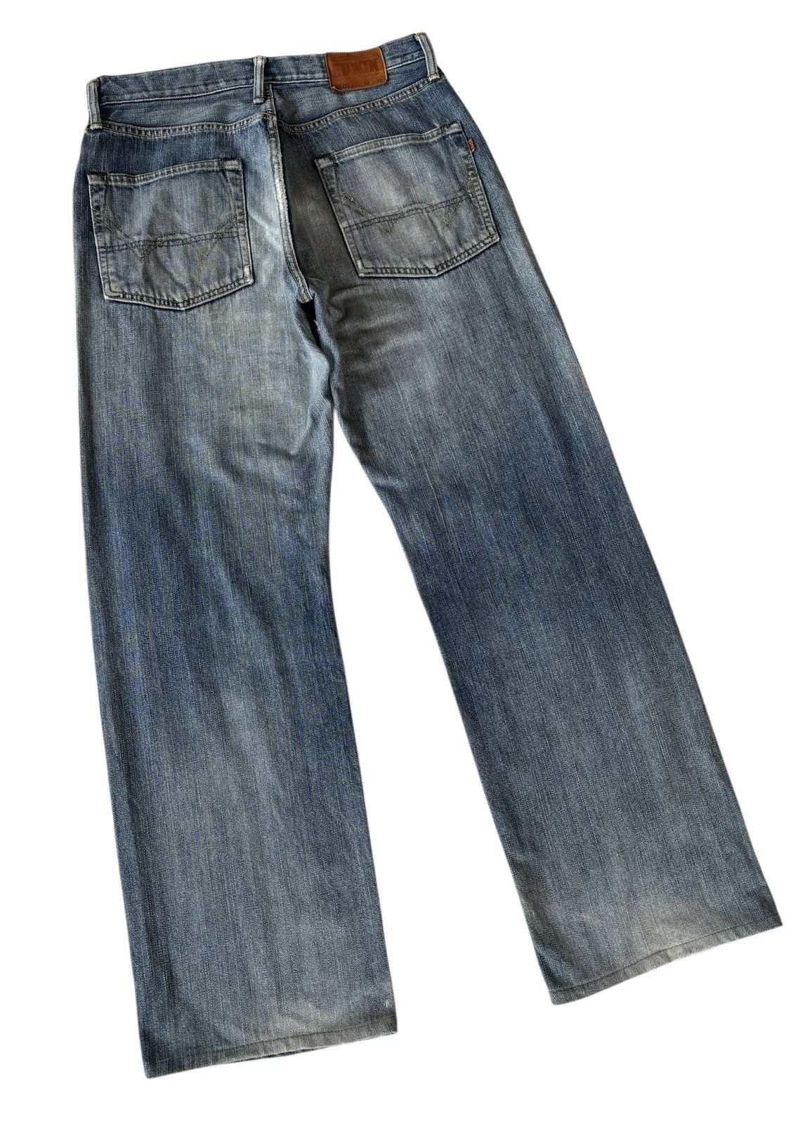Edwin Edwin 505x Baggy Selvedge Redline Thrashed Jeans Size US 33 - 6 Thumbnail