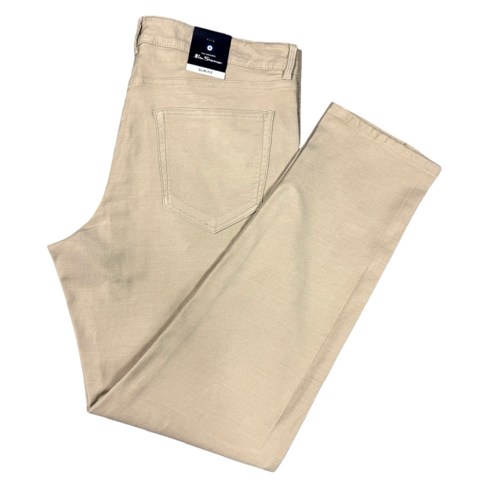 Ben Sherman Slim Fit Chino Pants 36x32 Beige Pocket Casual Mens